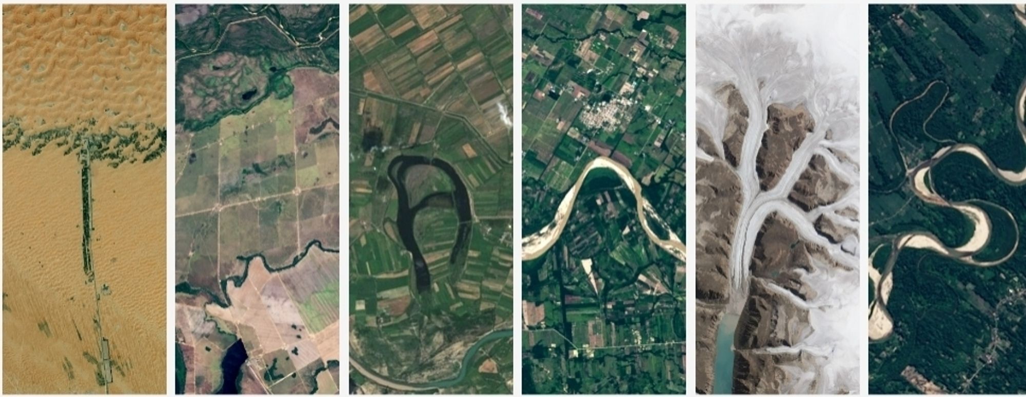 The word 'THANKS' Spelled out using satellite images from earth.