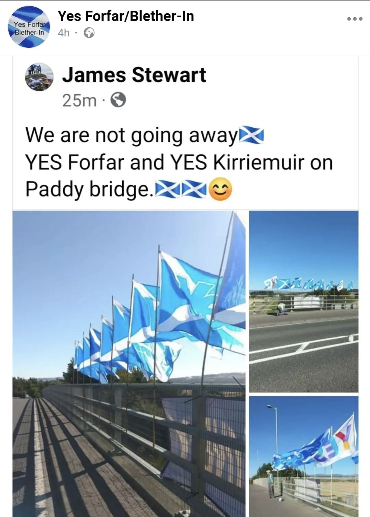 Scottish flags on a brig