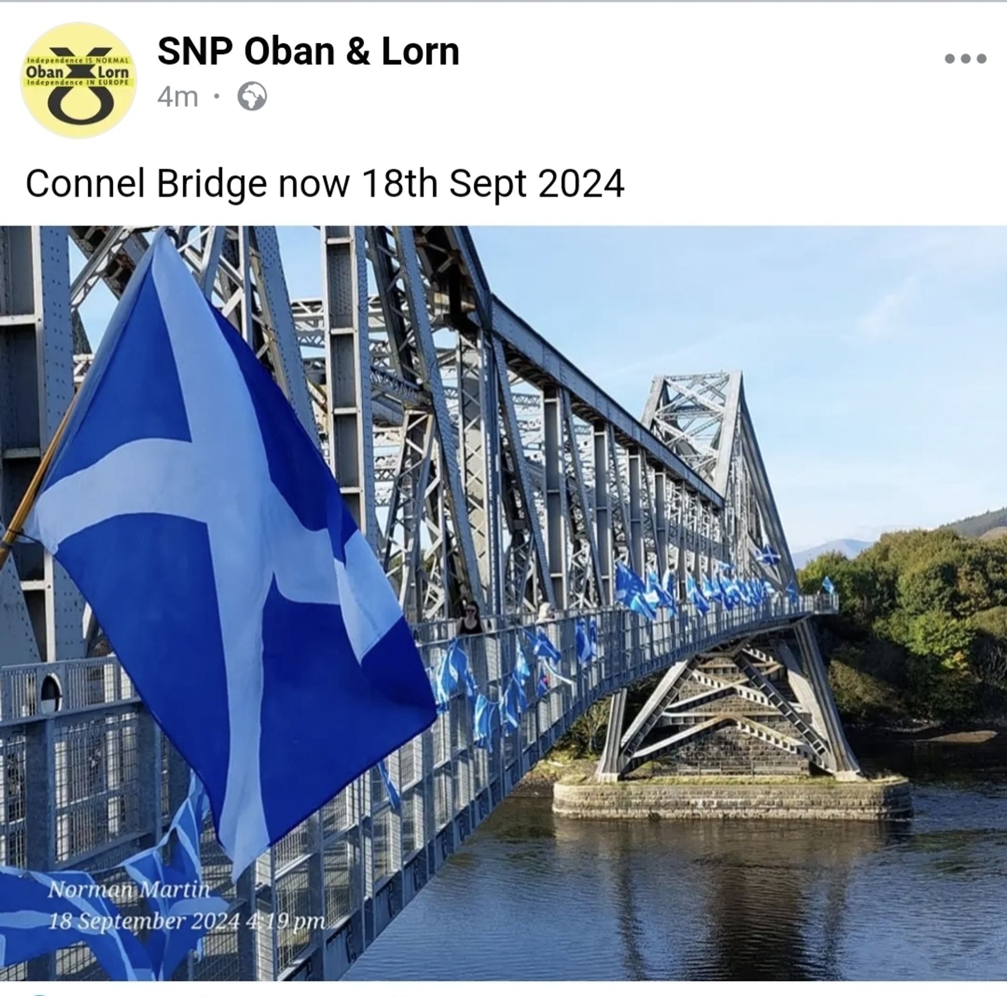 Scottish flags on a brig