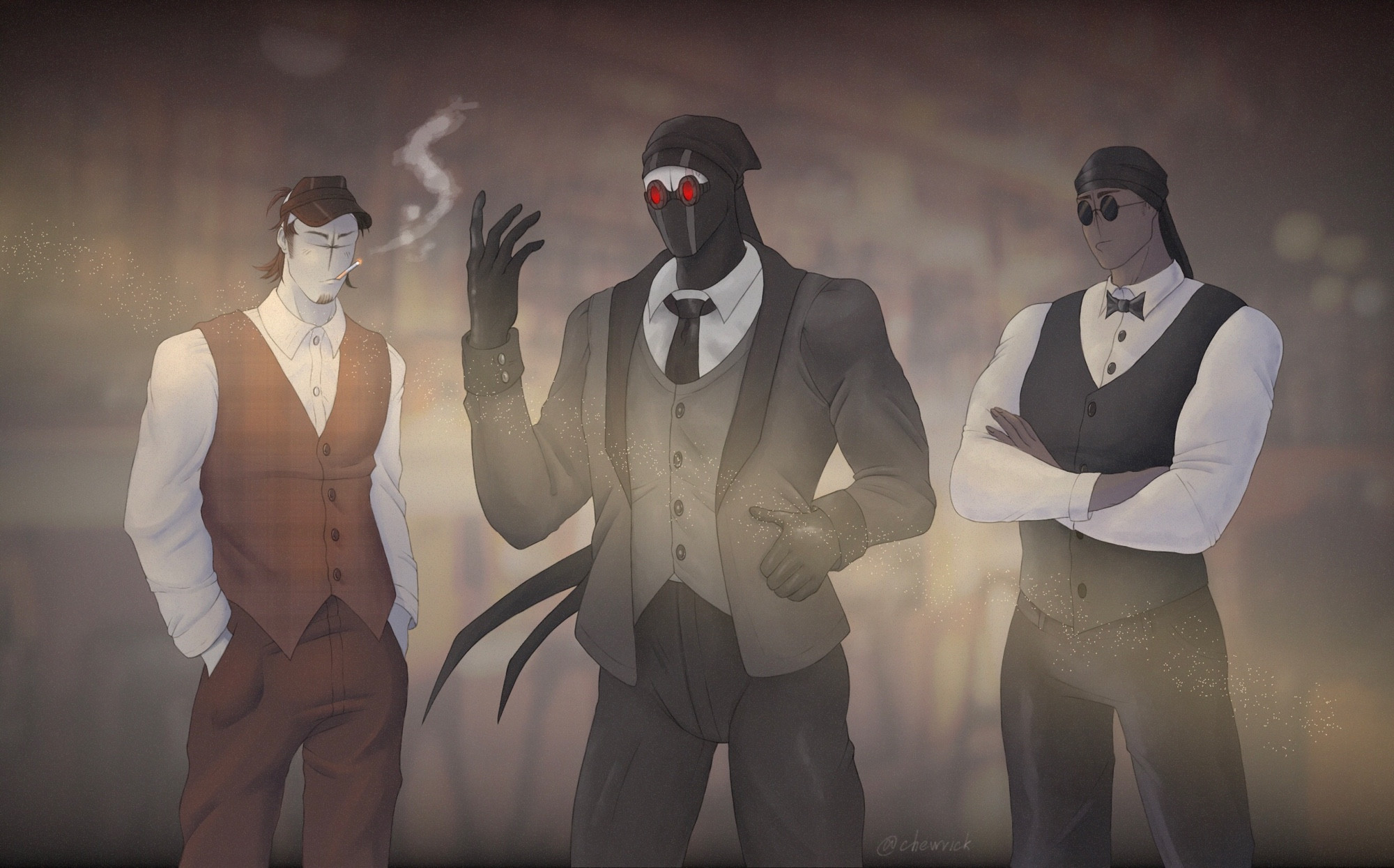 Hank, Sanford and Deimos, rocking dandy suits