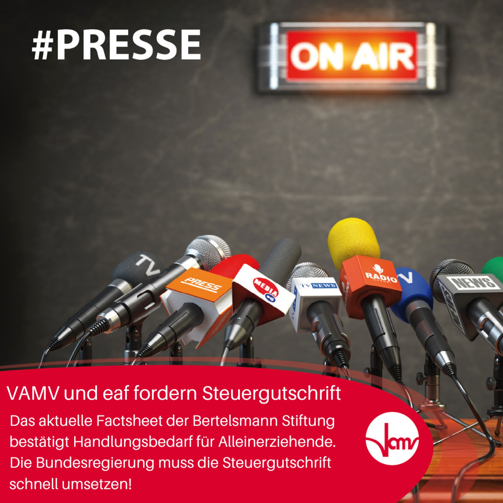 Berlin, 25. Juni 2024. Das aktuelle Factsheet der Bertelsmann Stiftung zur Situation von Alleinerziehenden unterstreicht erneut einen dringenden Hand-lungsbedarf: Trotz einer guten Integration in den Arbeitsmarkt sind Alleiner-ziehende weiter mit über 40 Prozent besonders häufig von Armut betroffen. An dieser oftmals prekären Situation hat sich trotz einzelner Reformen in vergangenen Jahren wenig geändert. Familienverbände wie der Verband alleinerziehender Mütter und Väter e. V. (VAMV) und die evangelische ar-beitsgemeinschaft familie (eaf) fordern deshalb, die Steuergutschrift für Al-leinerziehende umzusetzen.