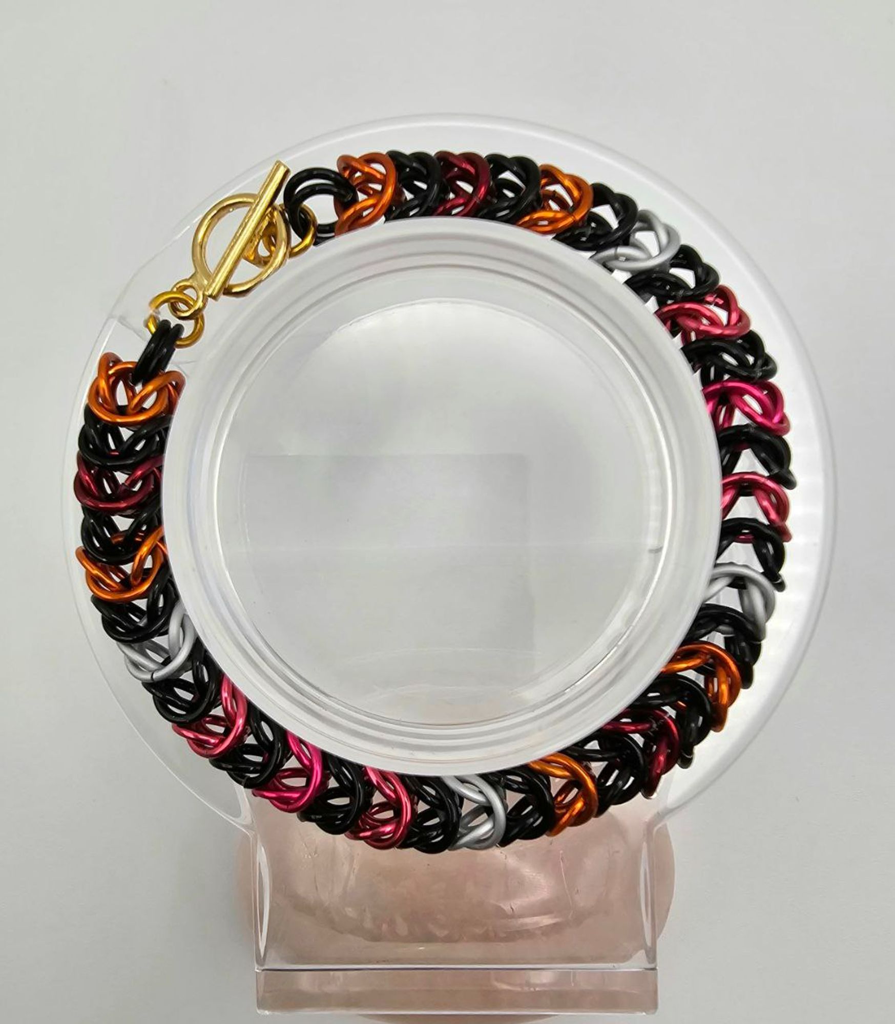 Punk lesbian themed box weave bracelet