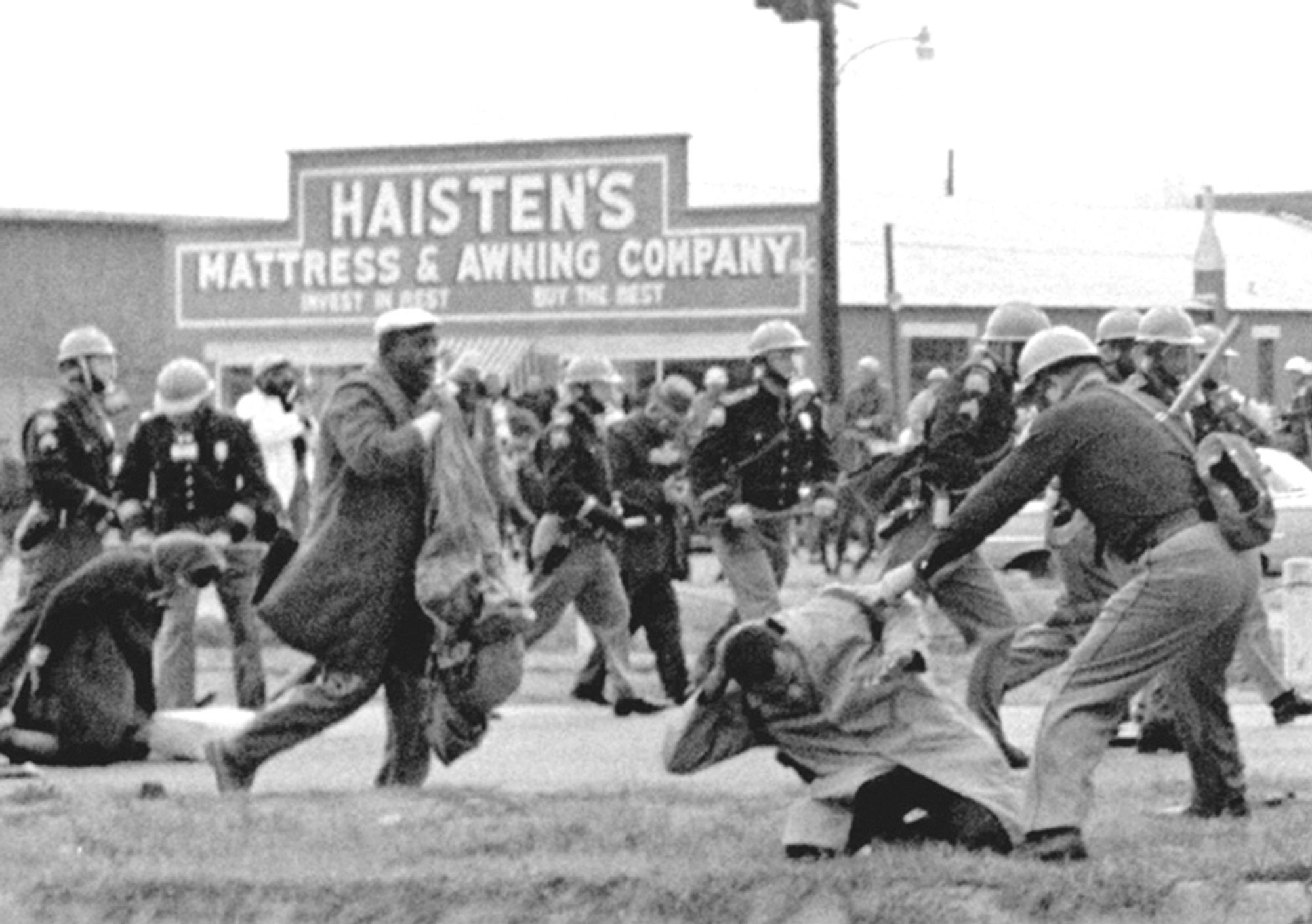 Alabama state troopers beat SNCC’s John Lewis on Bloody Sunday, March 7, 1965, Library of Congress photo.