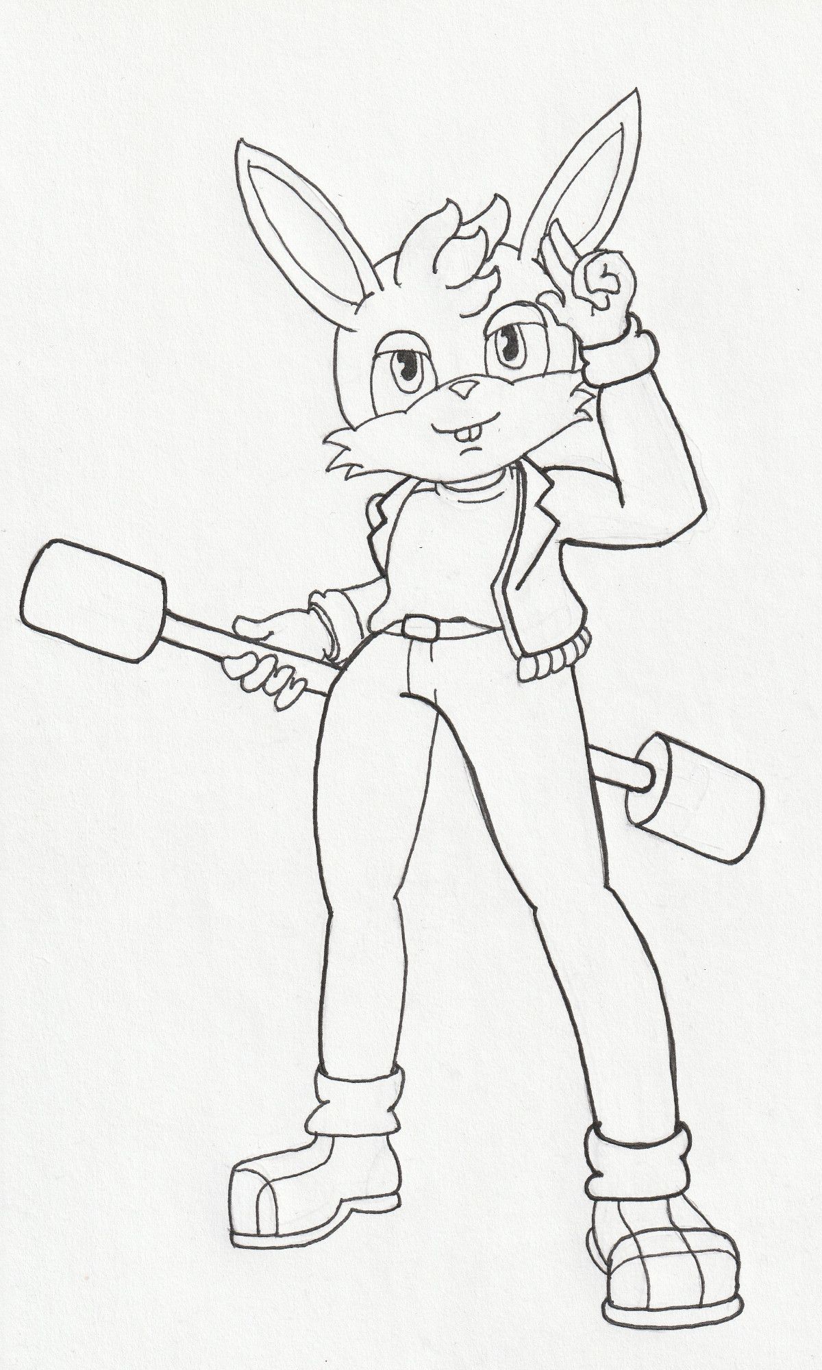 A traditional drawing of Johnny Lightfoot from the Fleetway Sonic the Hedgehog comic.