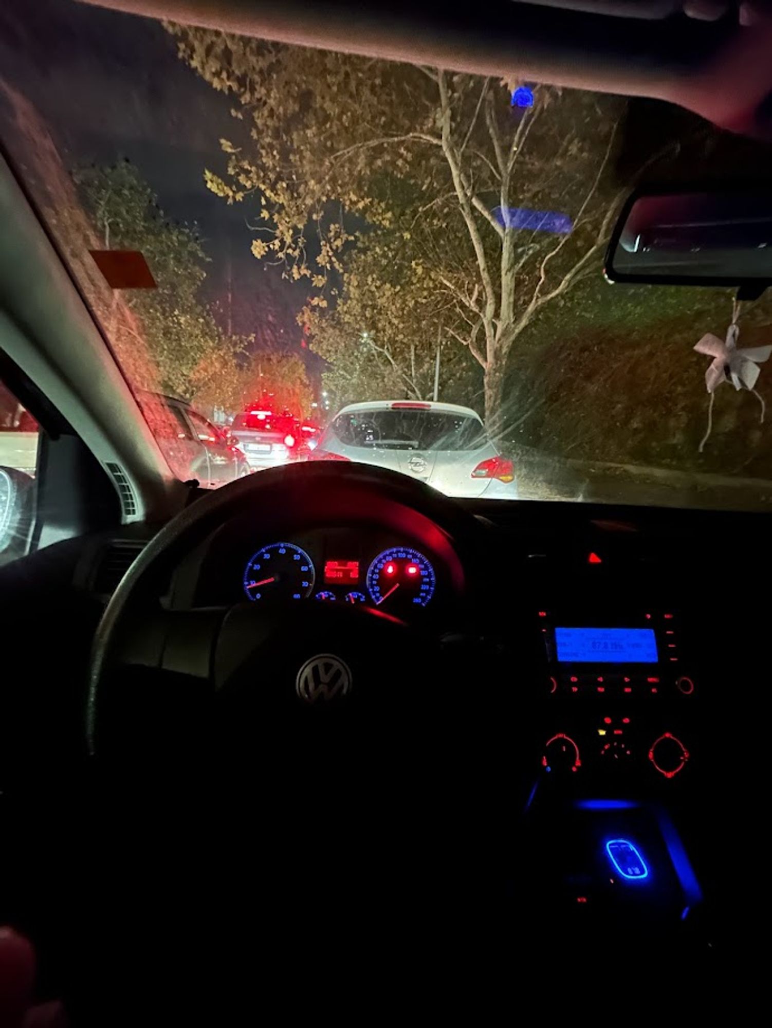 An interior shot of my Golf at night