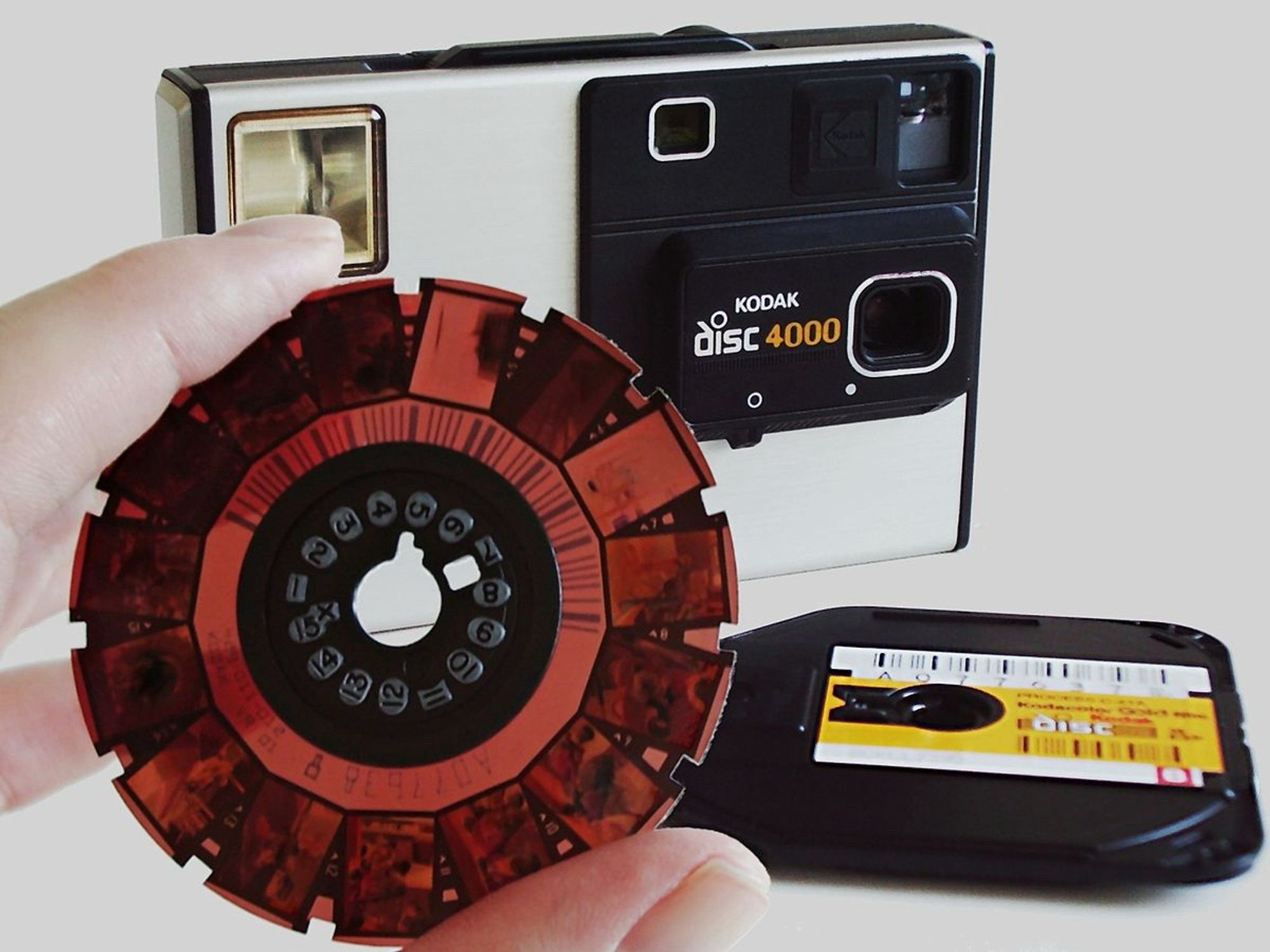 Kodak Disc film camera - https://en.m.wikipedia.org/wiki/Disc_film