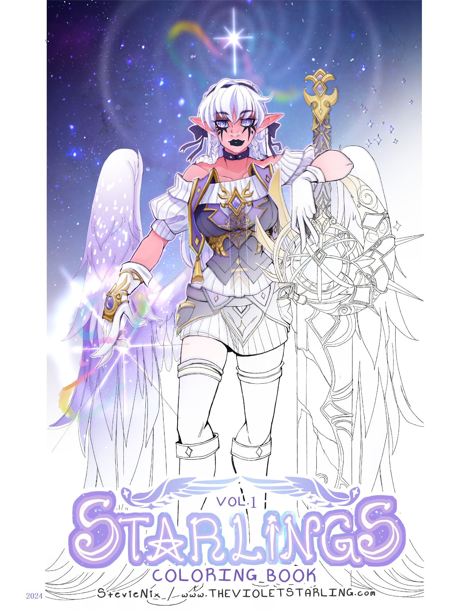 aurora on the cover of the Starlings coloring book