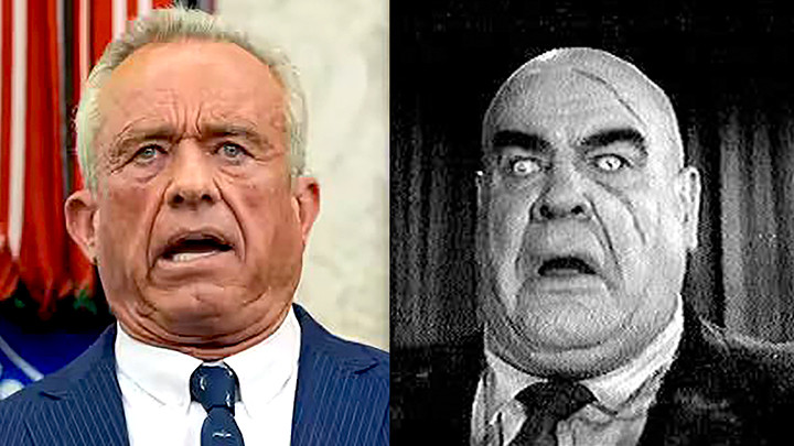 RFK Jr and Tor Johnson from Plan 9, both with the same expression