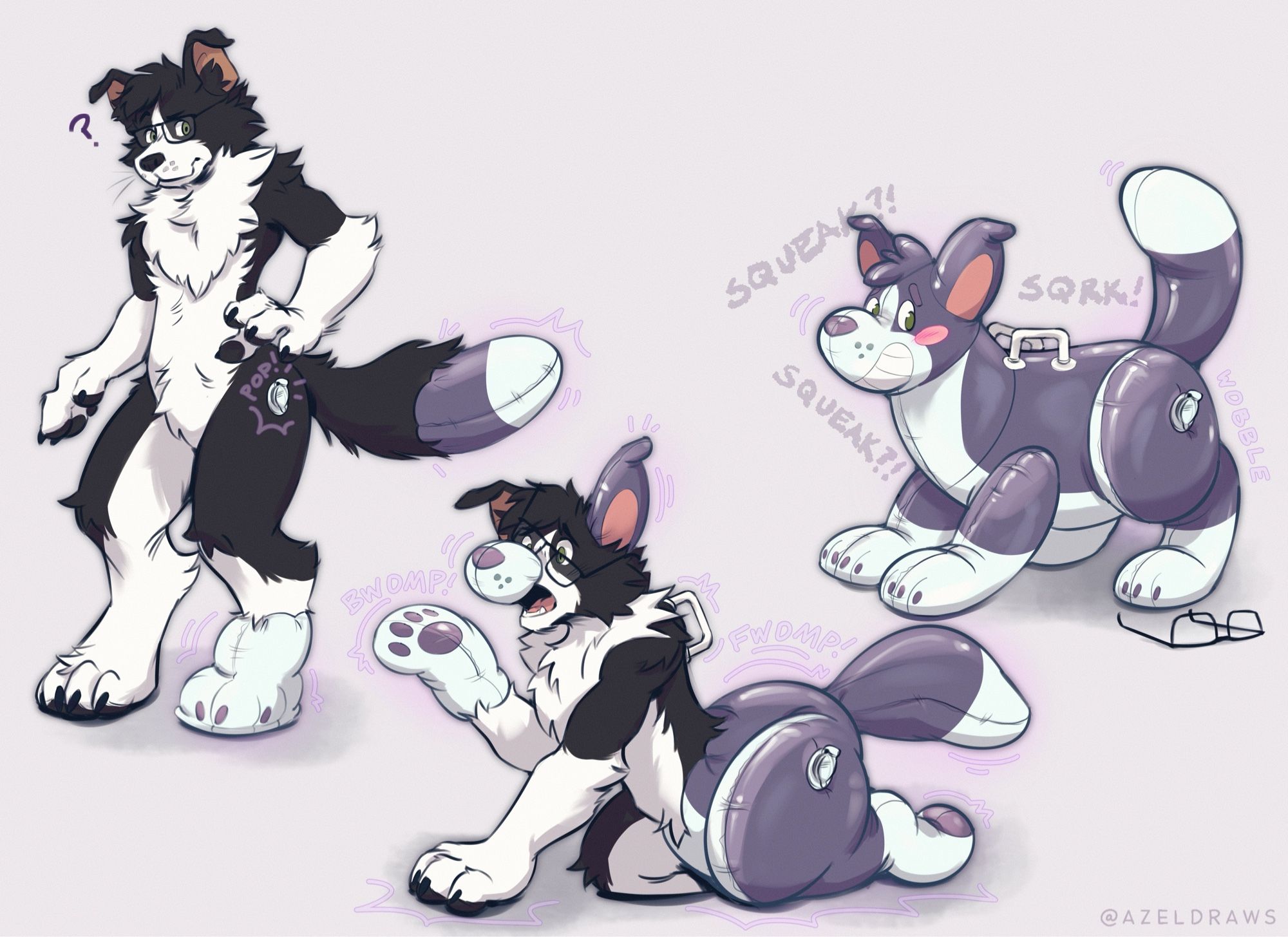 Anthro dog to pooltoy tf