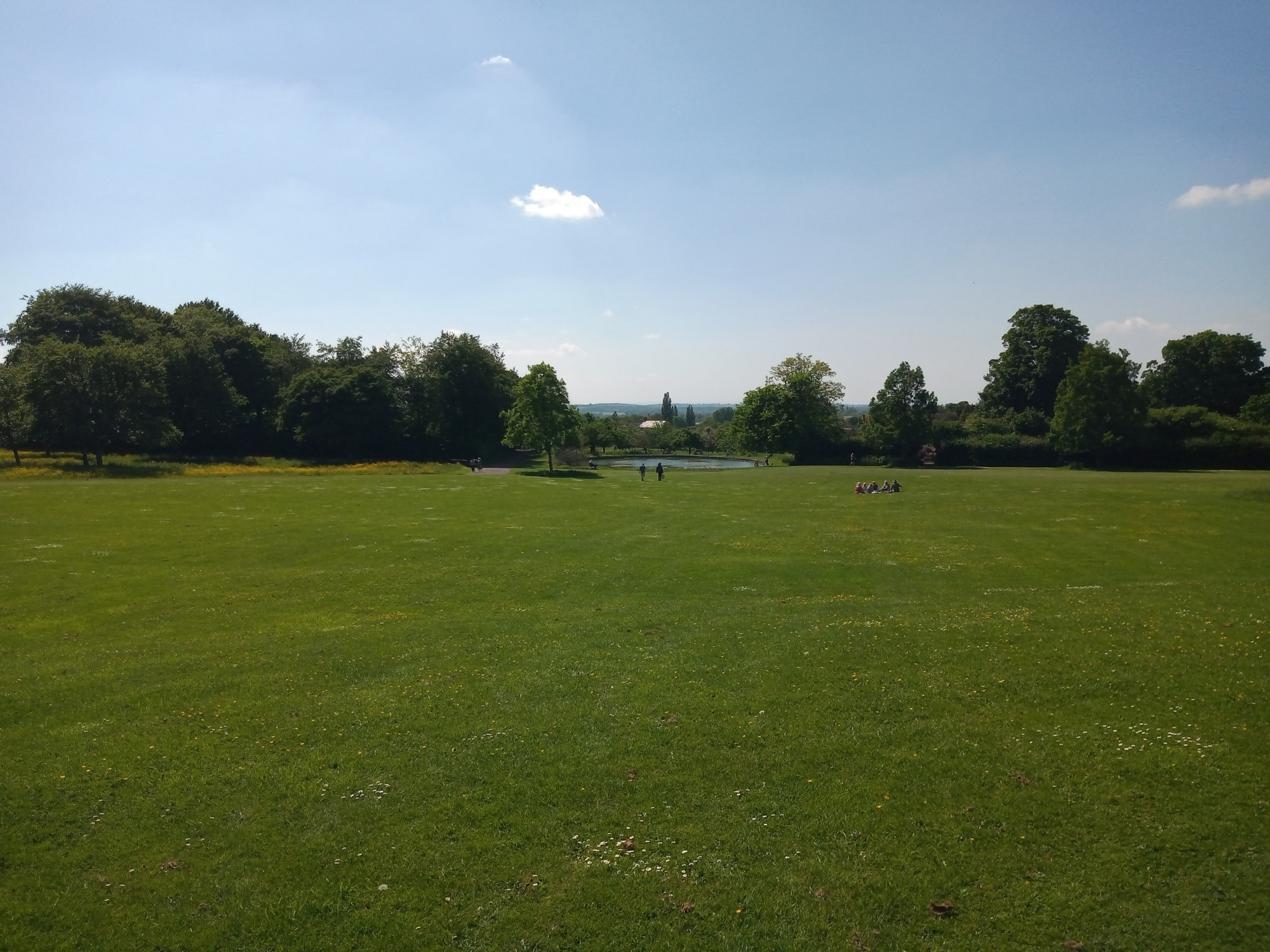 Looking down towards pond in front of which will be stage