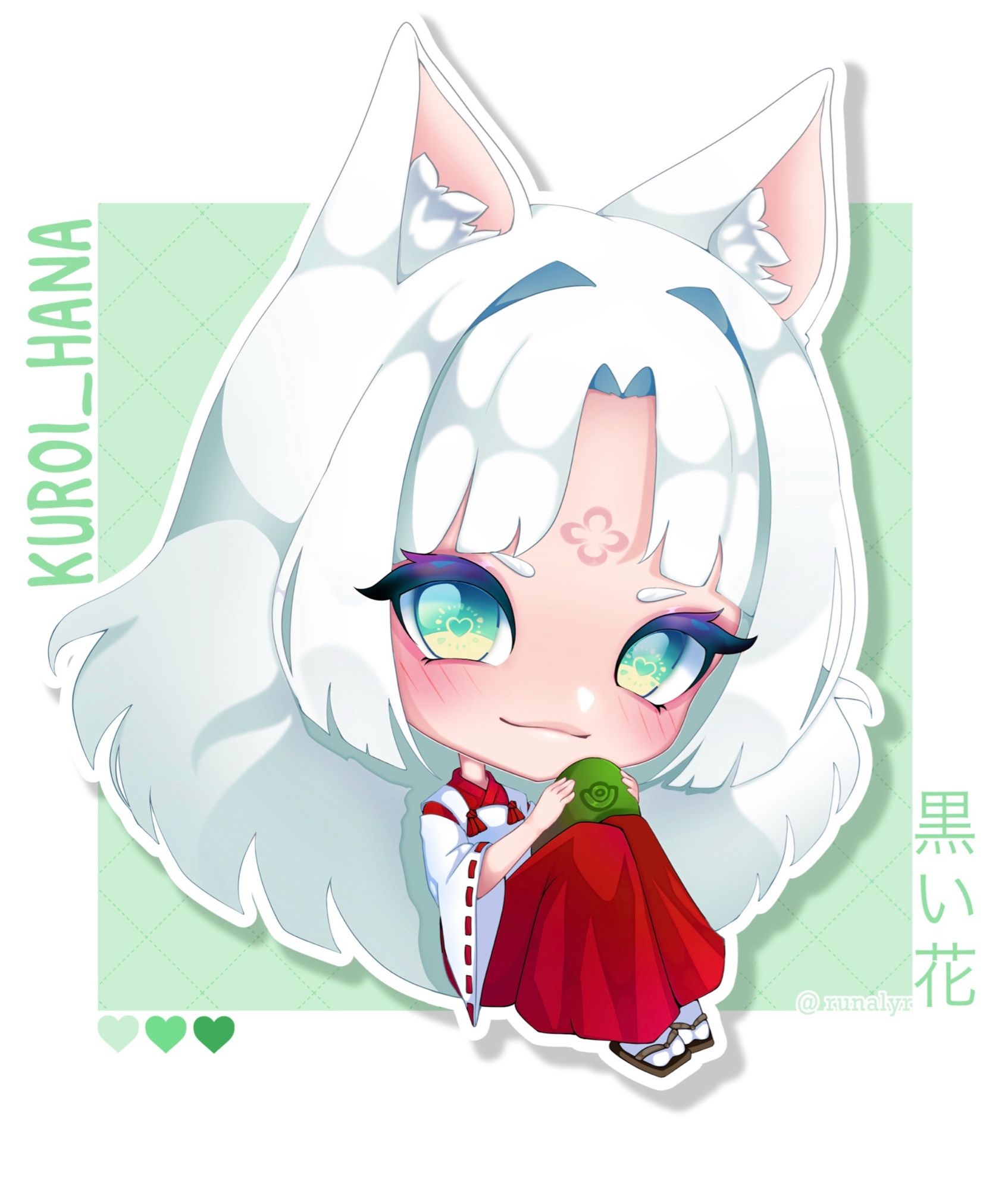 chibi art of my friends game character Kuroi_Hana