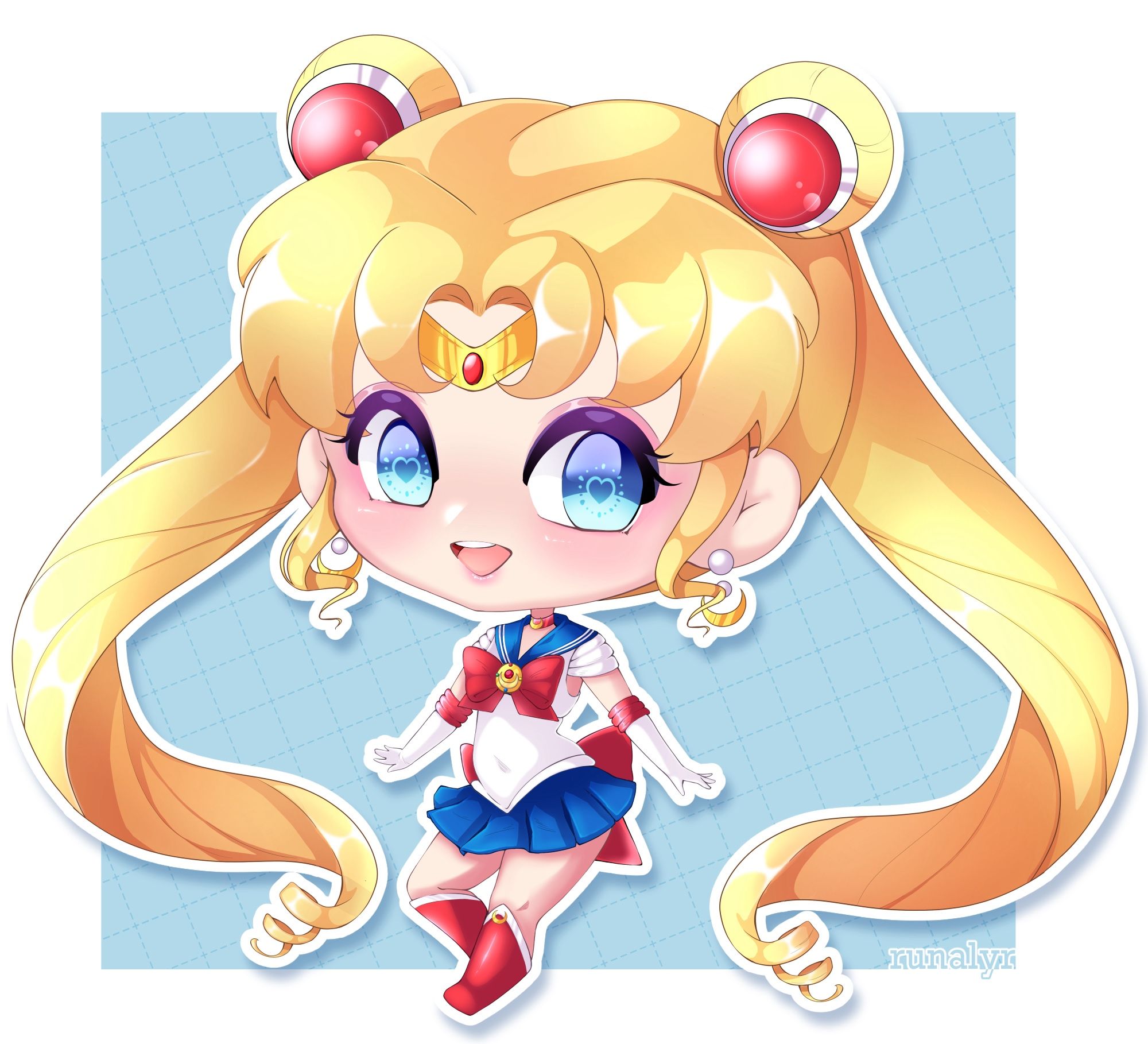 chibi fan art of sailor moon