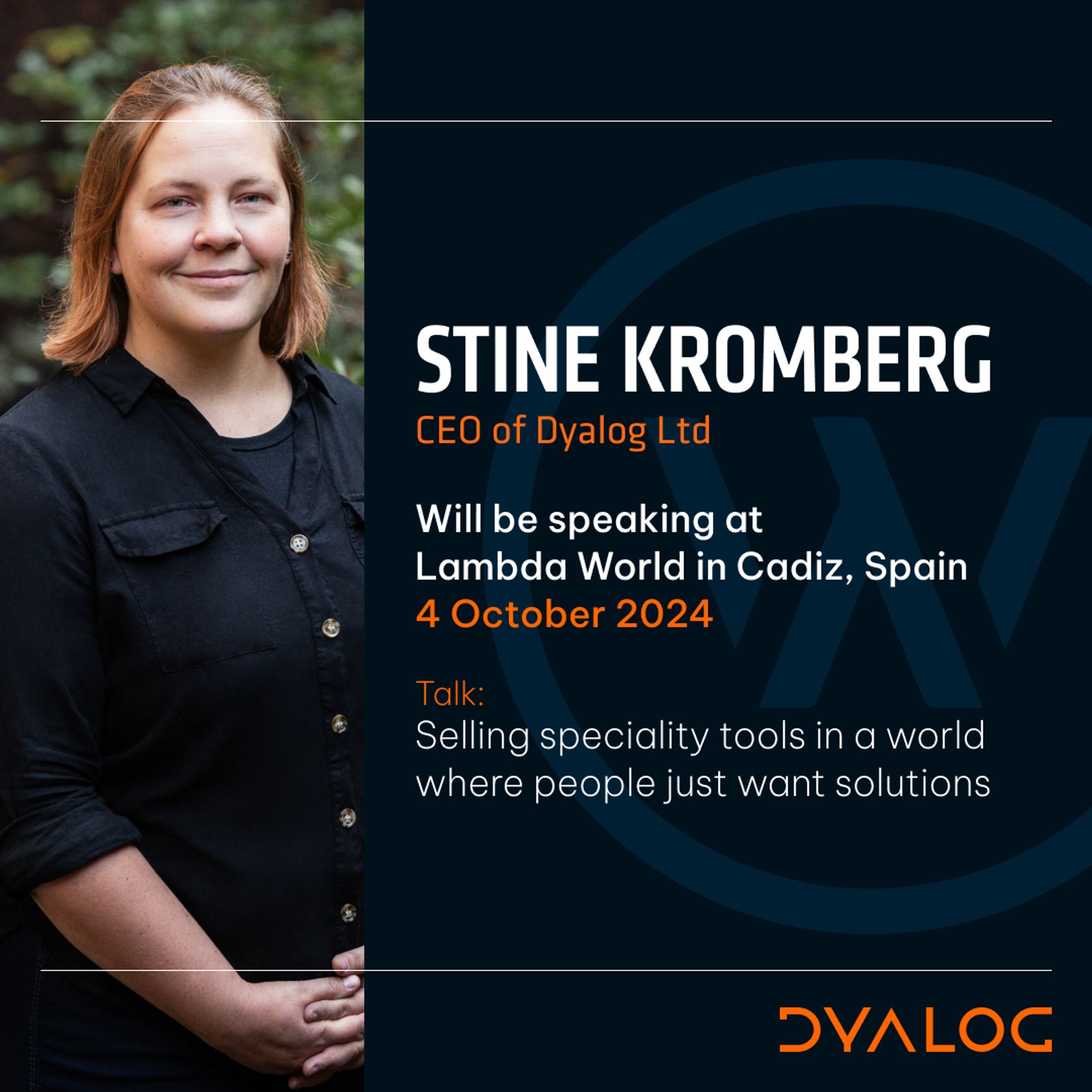 Stine Kromberg will be speaking at Lambda World in Cadiz, Spain on 4 October 2024.