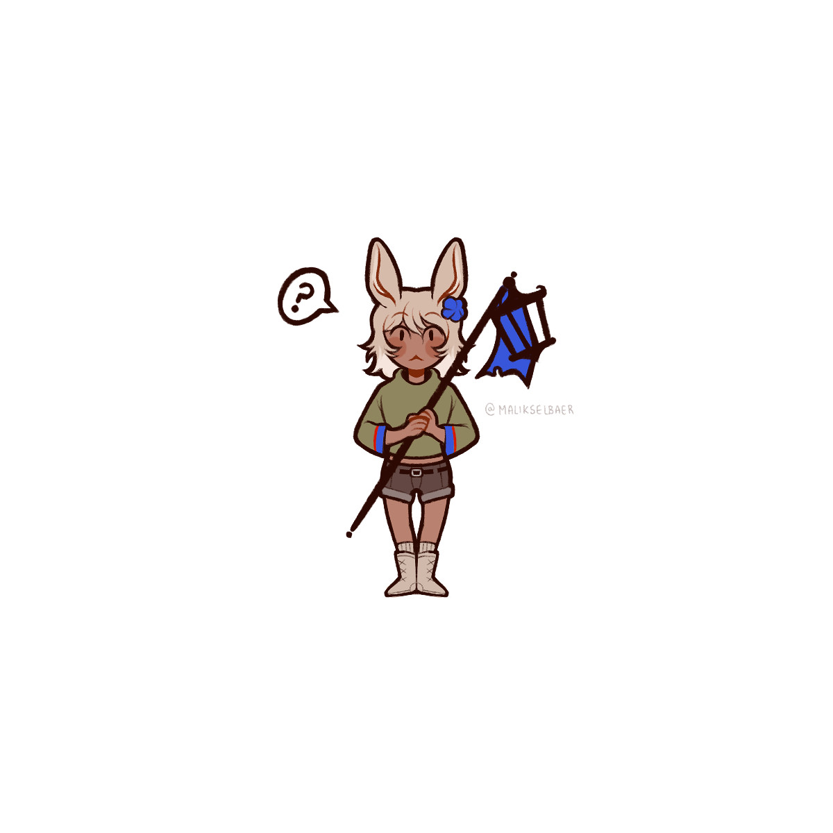 Male Viera Black Mage drawn in a very small way.