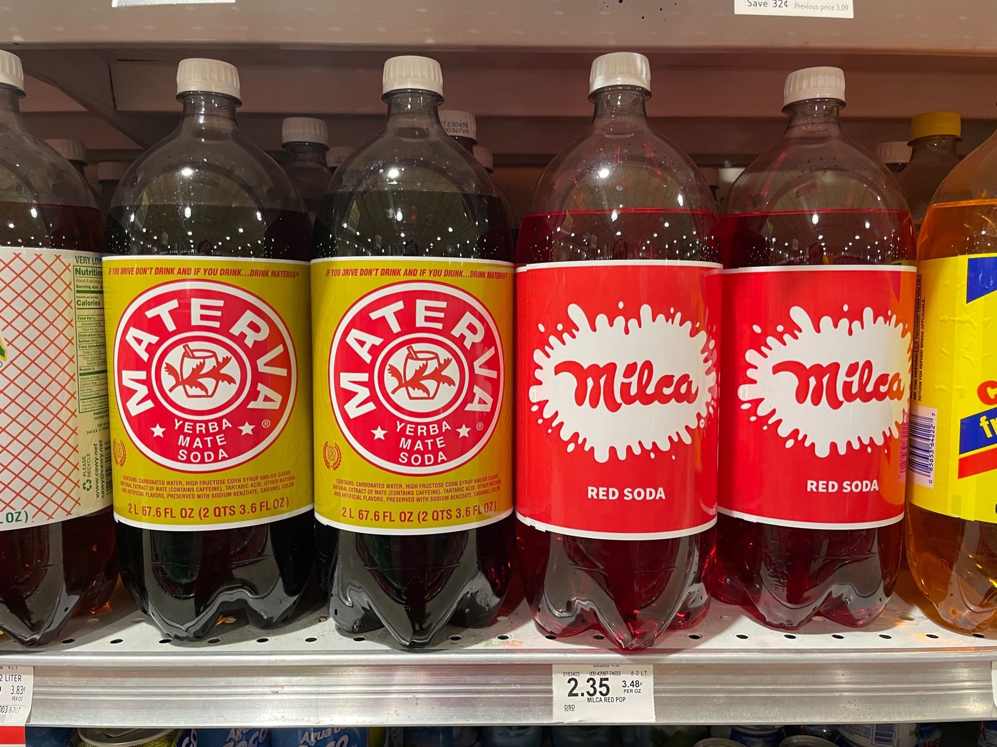 Materva Yerba Mate soda, and Mikva red soda