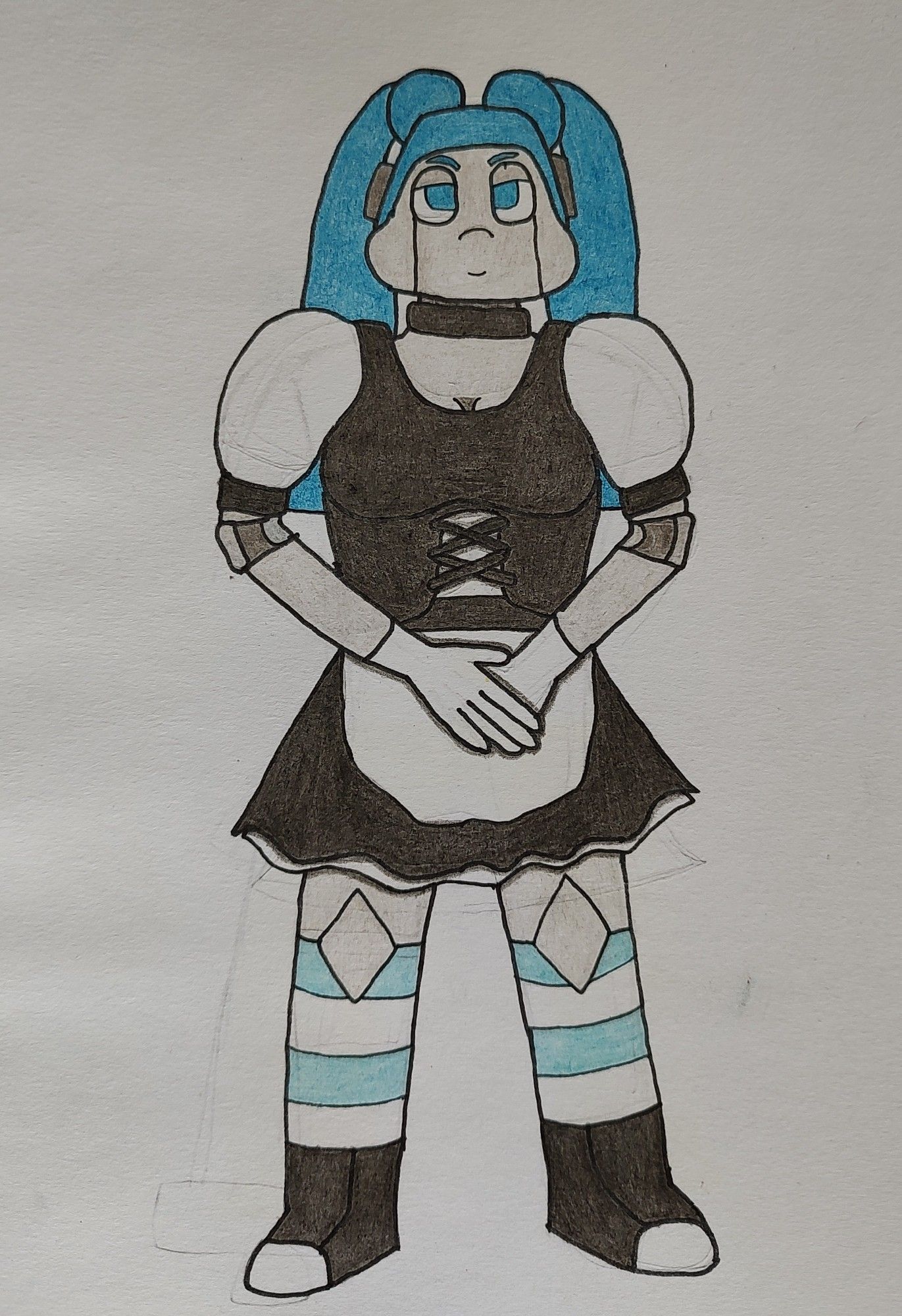 Here's Synthia in her trademark maid dress.