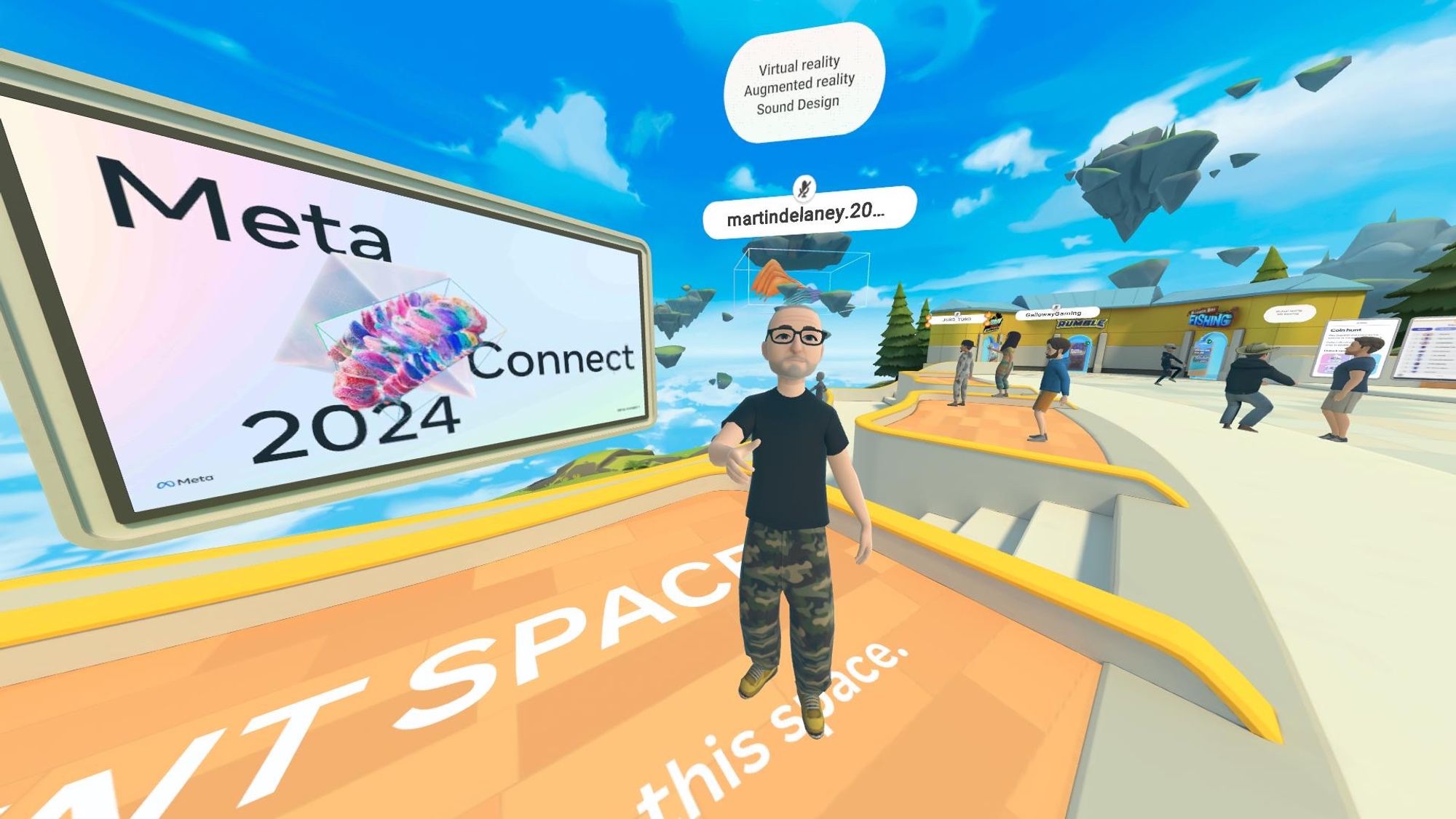 Screen shot of my avatar taken in Meta Horizon before the beginning of the Meta Connect 2024 event.