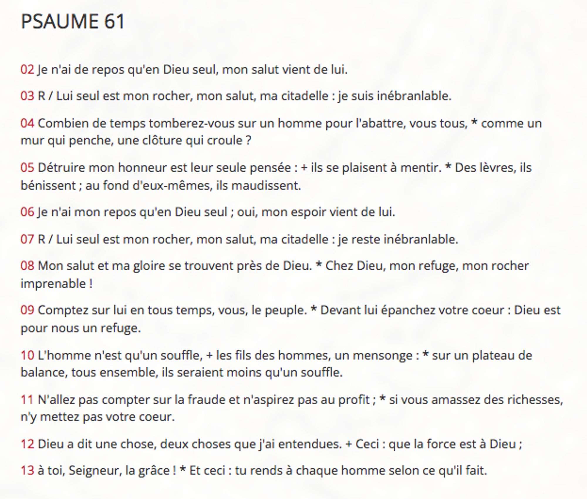 texte psaume 61