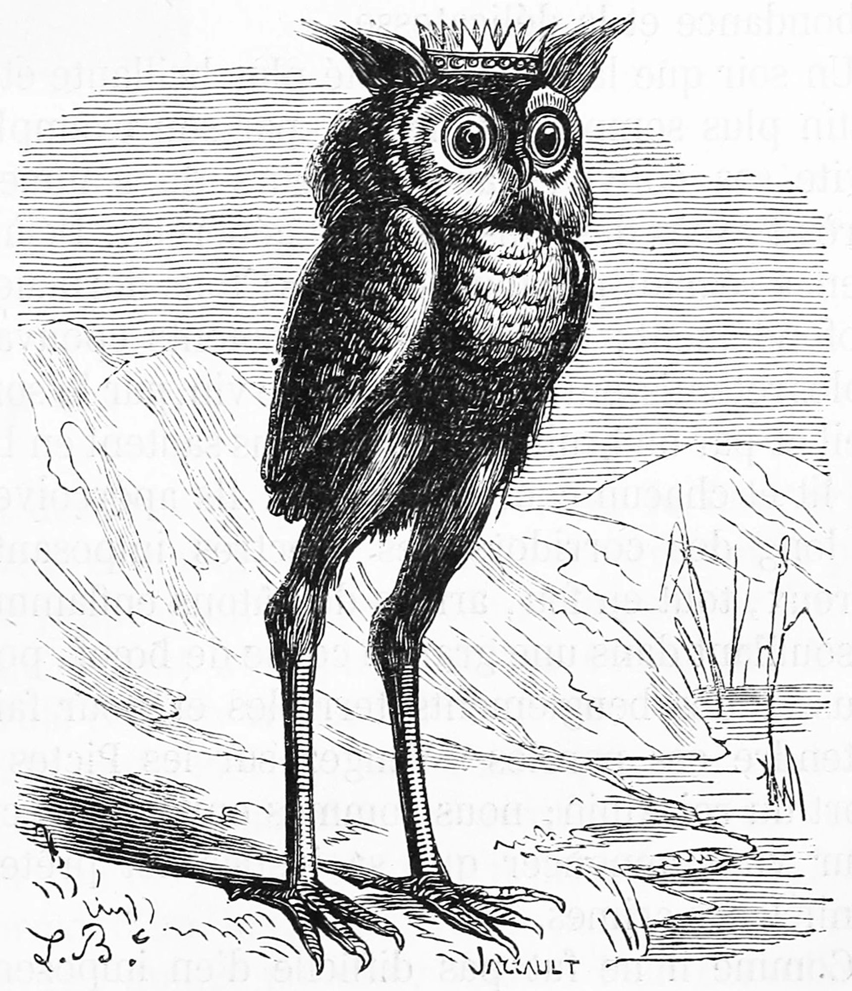 The demon prince Stolas, as illustrated by Louis Le Breton for Jacques Collin de Plancy’s "Dictionnaire Infernal"