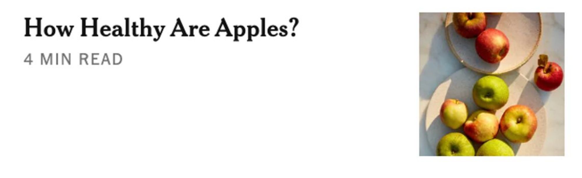 NYT article title: How Healthy Are Apples?