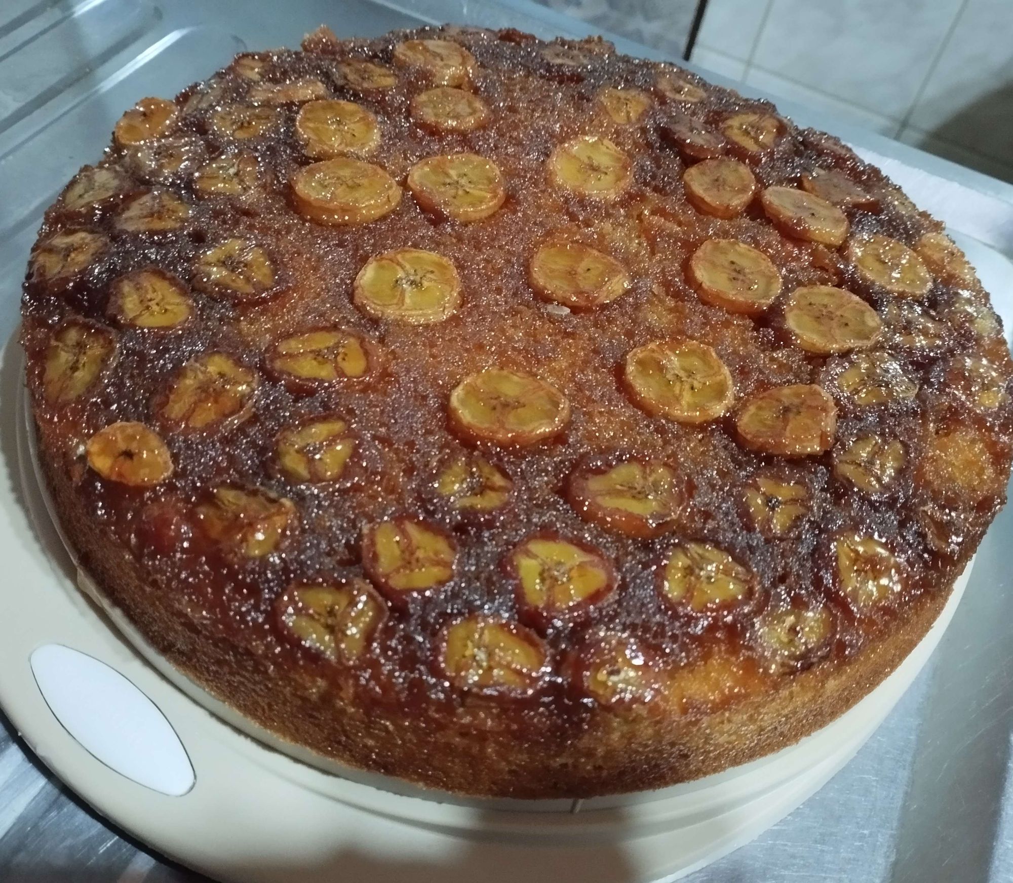 Bolo de banana prontinho.