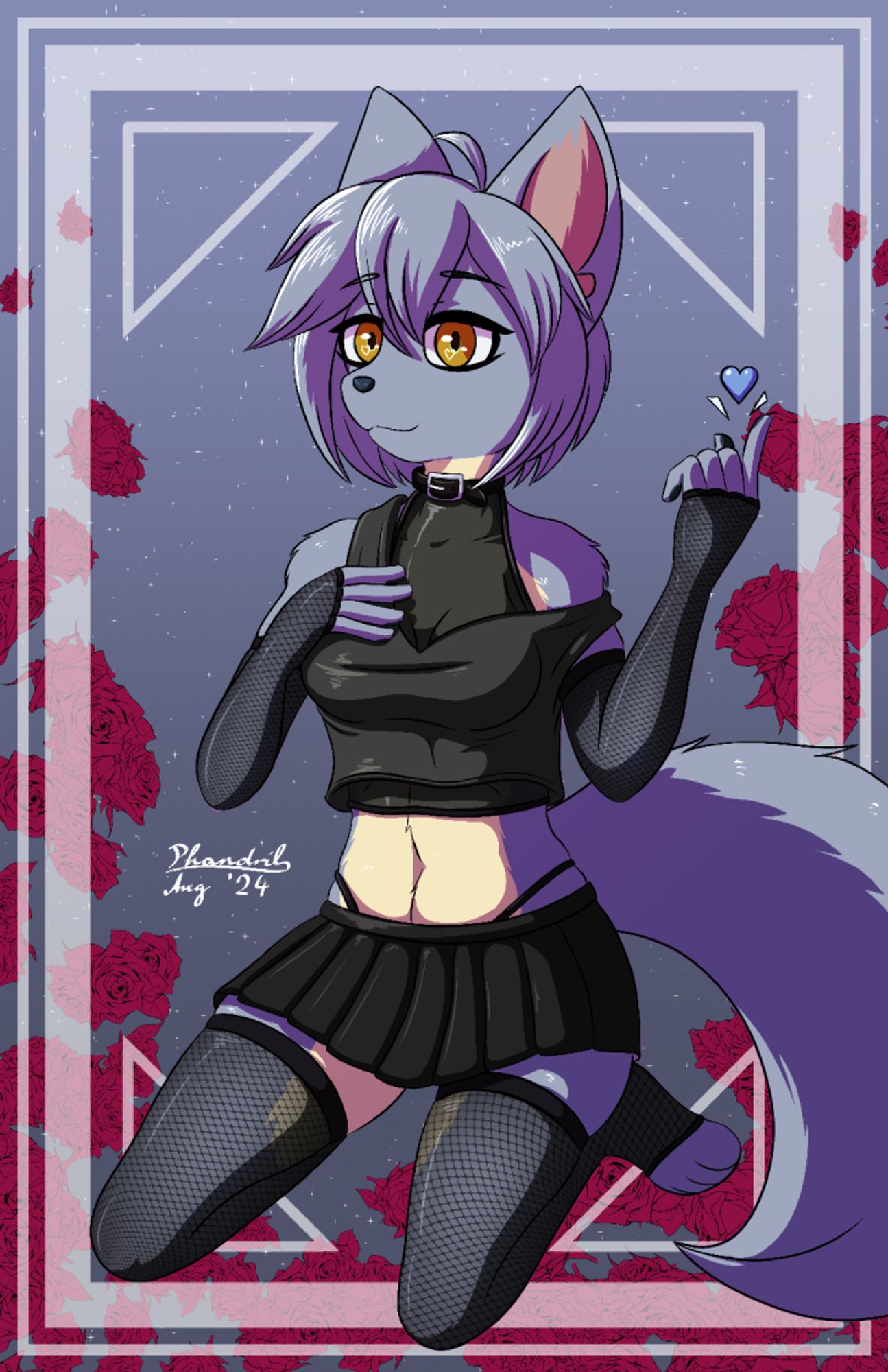 Maku sitting pretty in her goth outfit