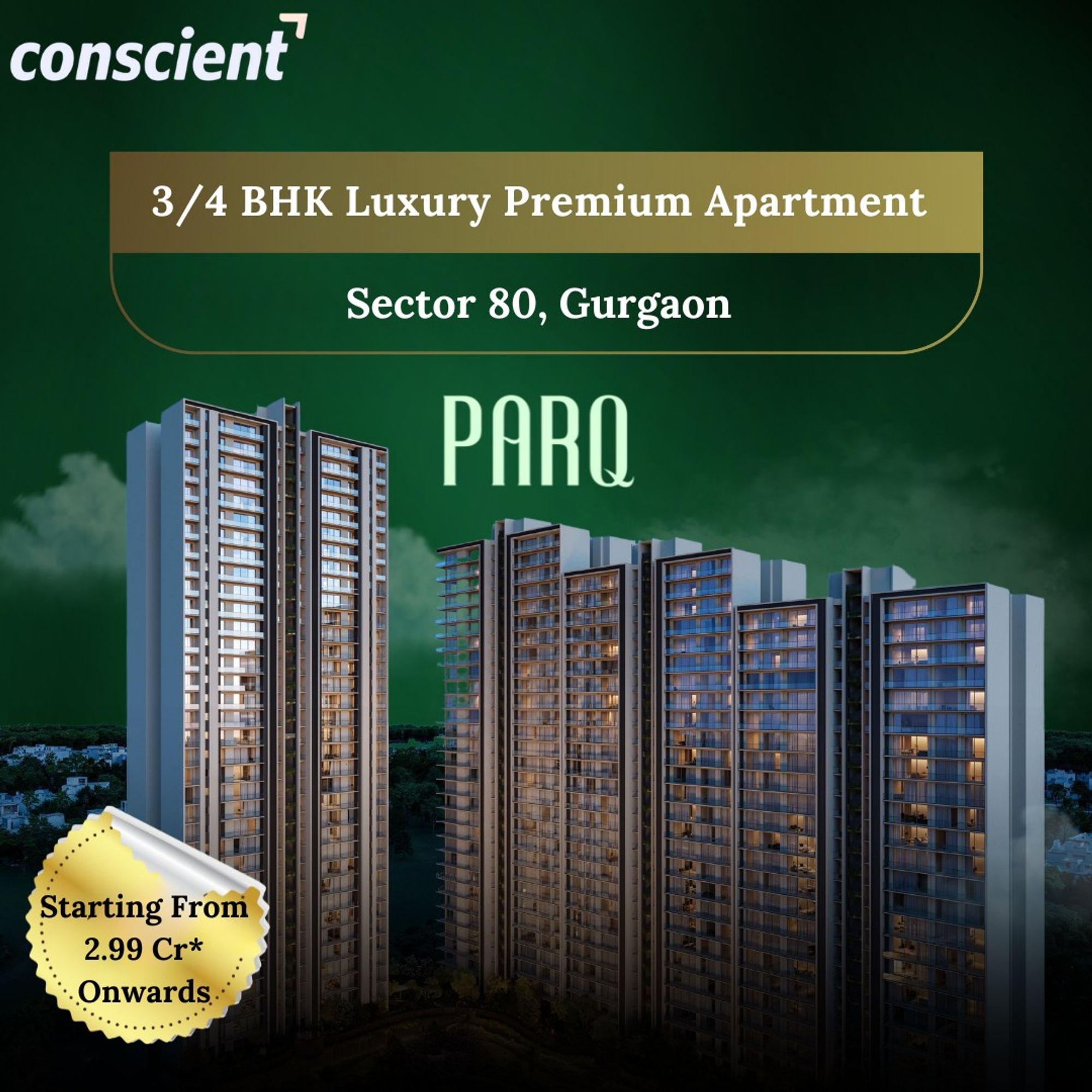 3/4 BHK Luxury Apartment, Sector 80, Gurgaon