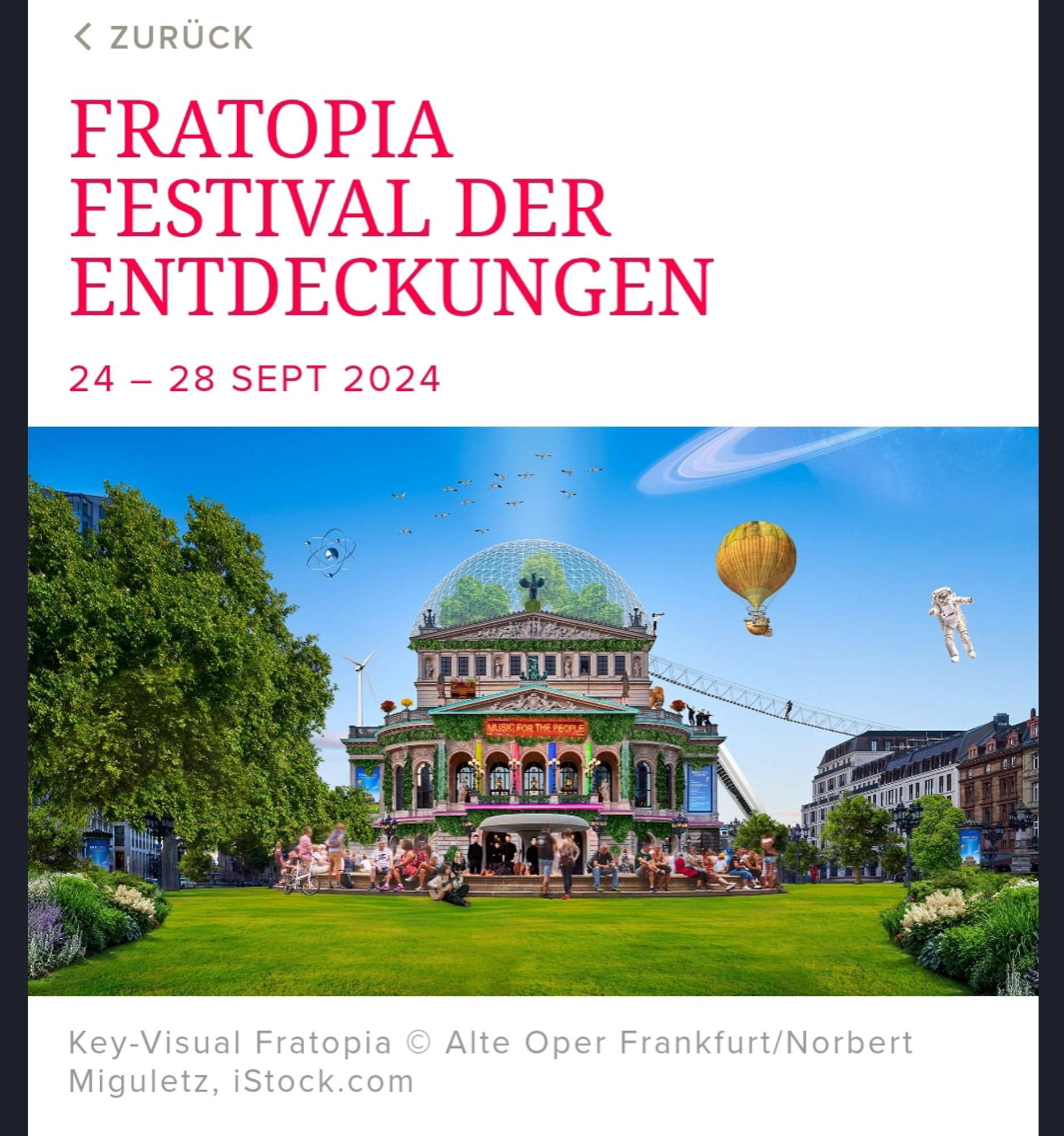 Fratopia Festival der Entdeckungen,
Alte Oper Frankfurt (Main)
24.-28. September 2024