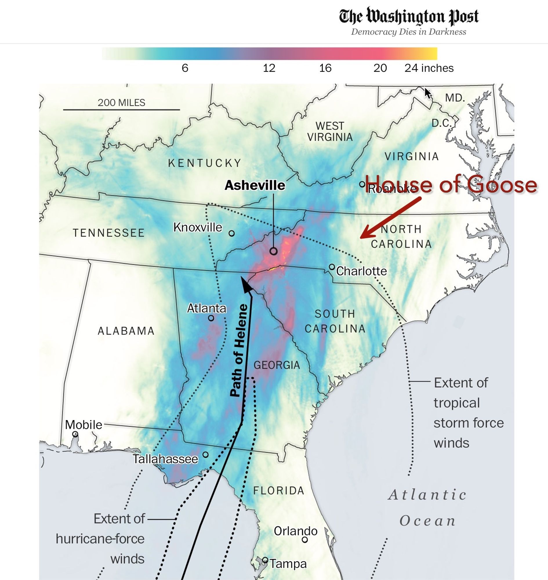 Hurricane Helene Map