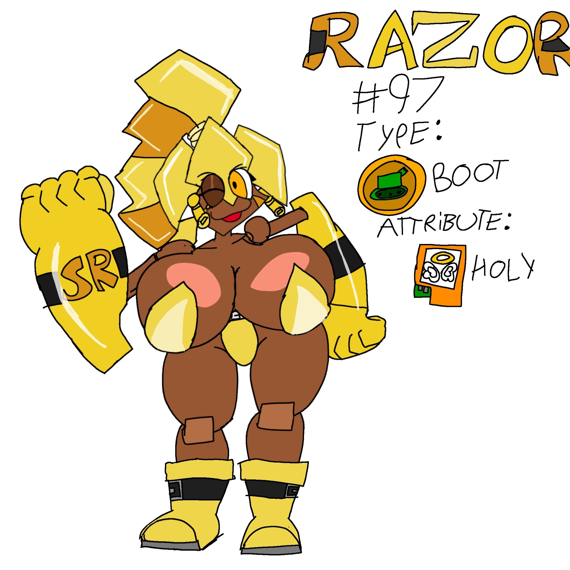 Its razor from robopon. She has very large personality traits.