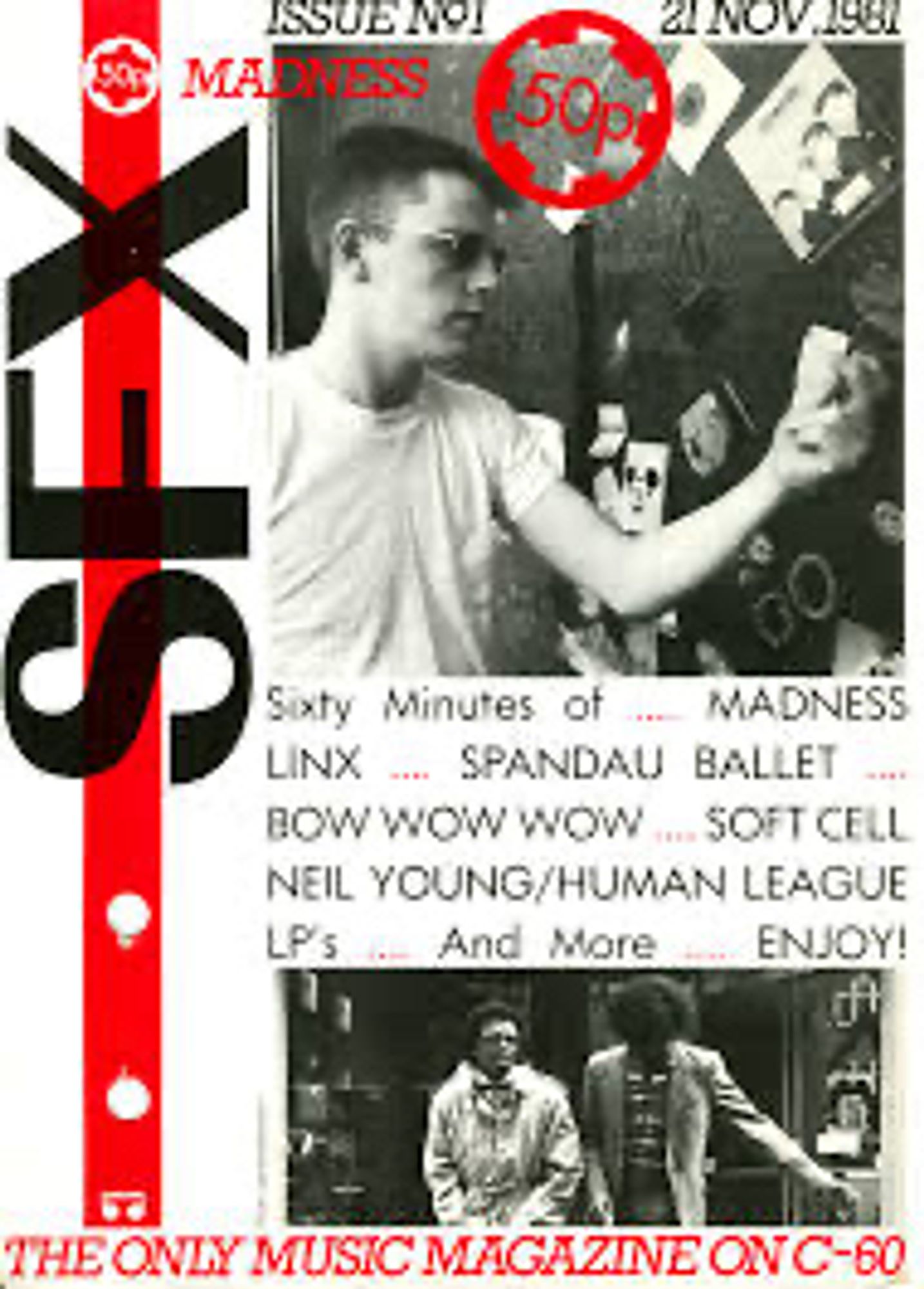 SFX musique magazine le seul titre de presse magazine disponible sur cassette Audio. 1er numero Madness