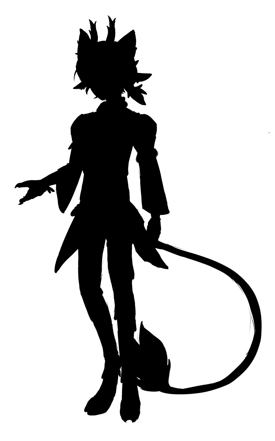 Silhouette of a vtuber model design sketch.