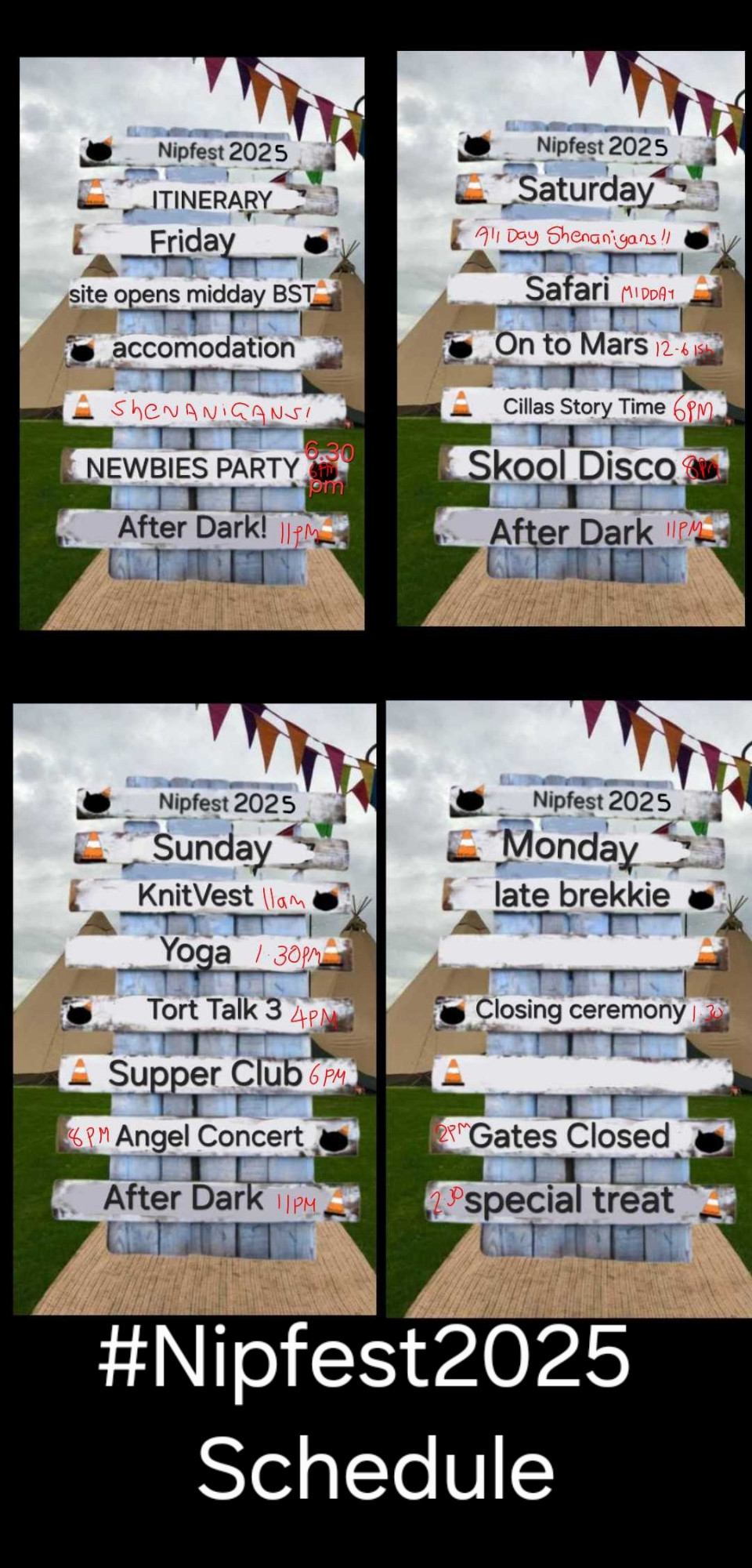 Weekend schedule 