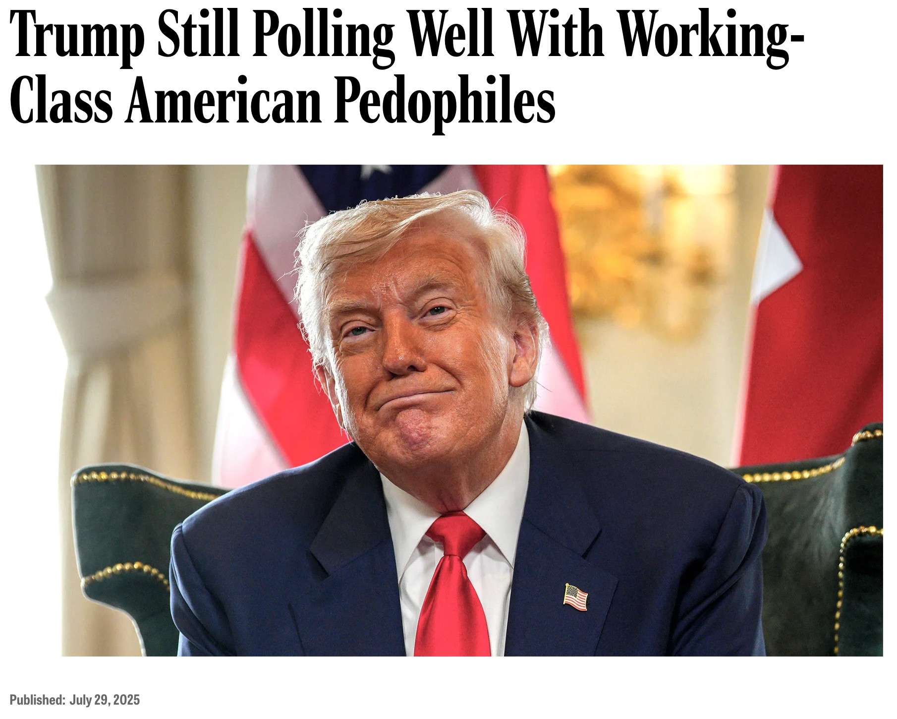 Trump still polling well with working-class American Pedophiles