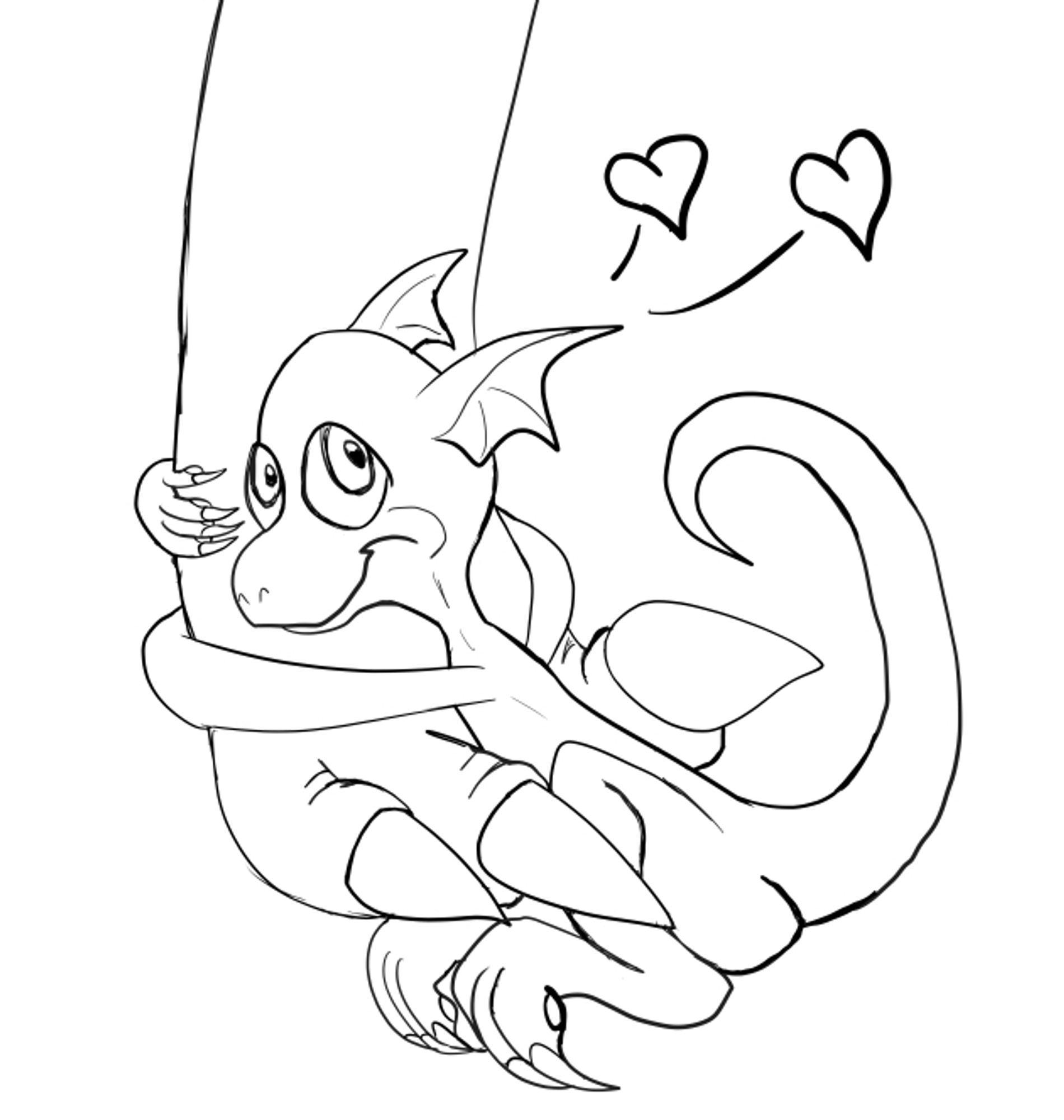 Tetanus the desperate kobold hugging a big dragon’s leg for Bear