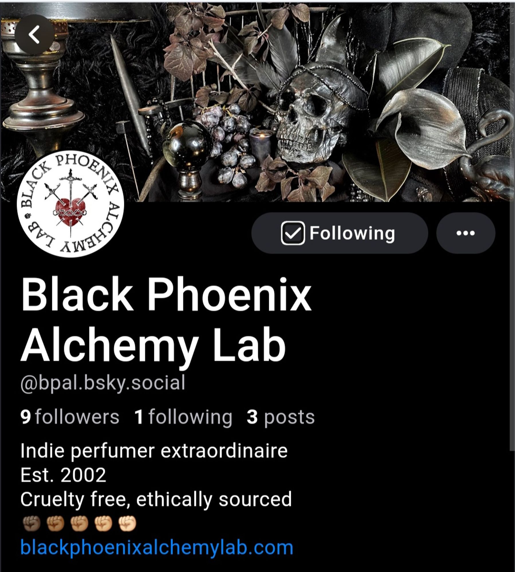 The Bluesky page of Black Phoenix Alchemy Labs @bpal.bsky.social