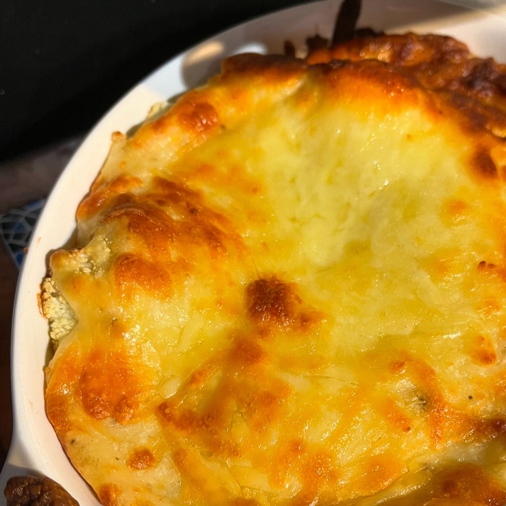 Portion of cauliflower cheese