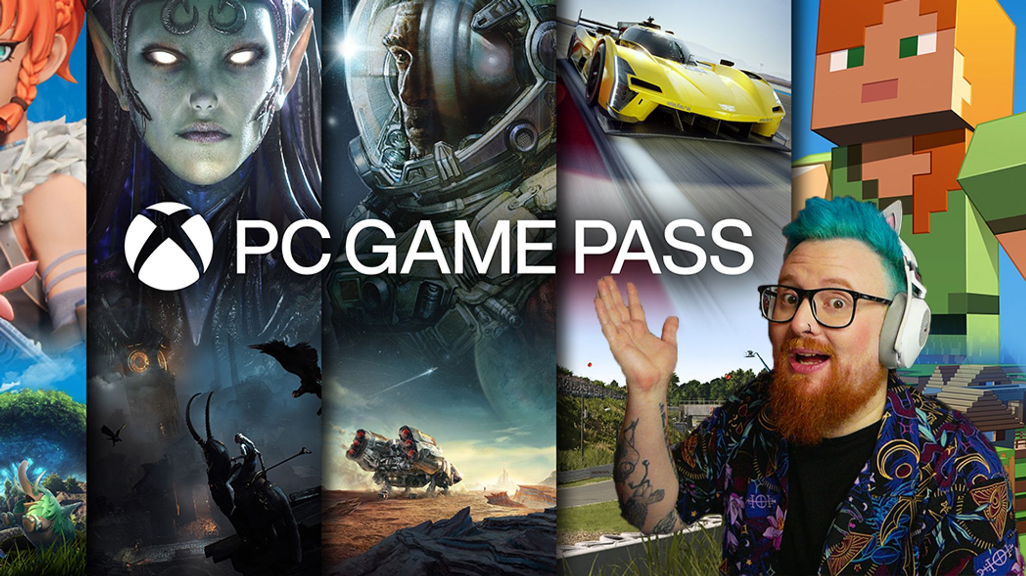 a photo of the xbox pc game pass with warwick on the top smiling