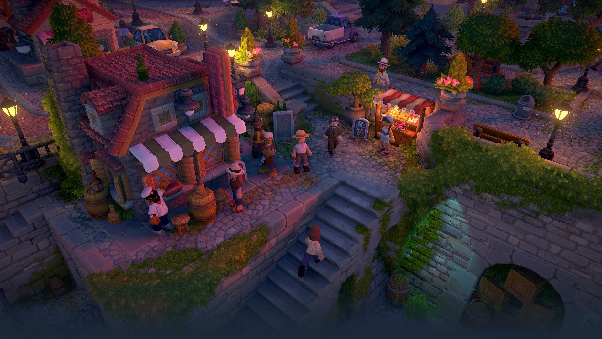 Screenshot of Luma Island showing a small village with cozy lighting