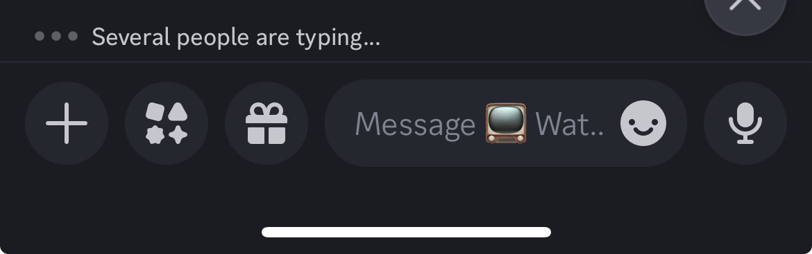 Screenshot of a discord chat window showing a notification which reads “several people are typing”