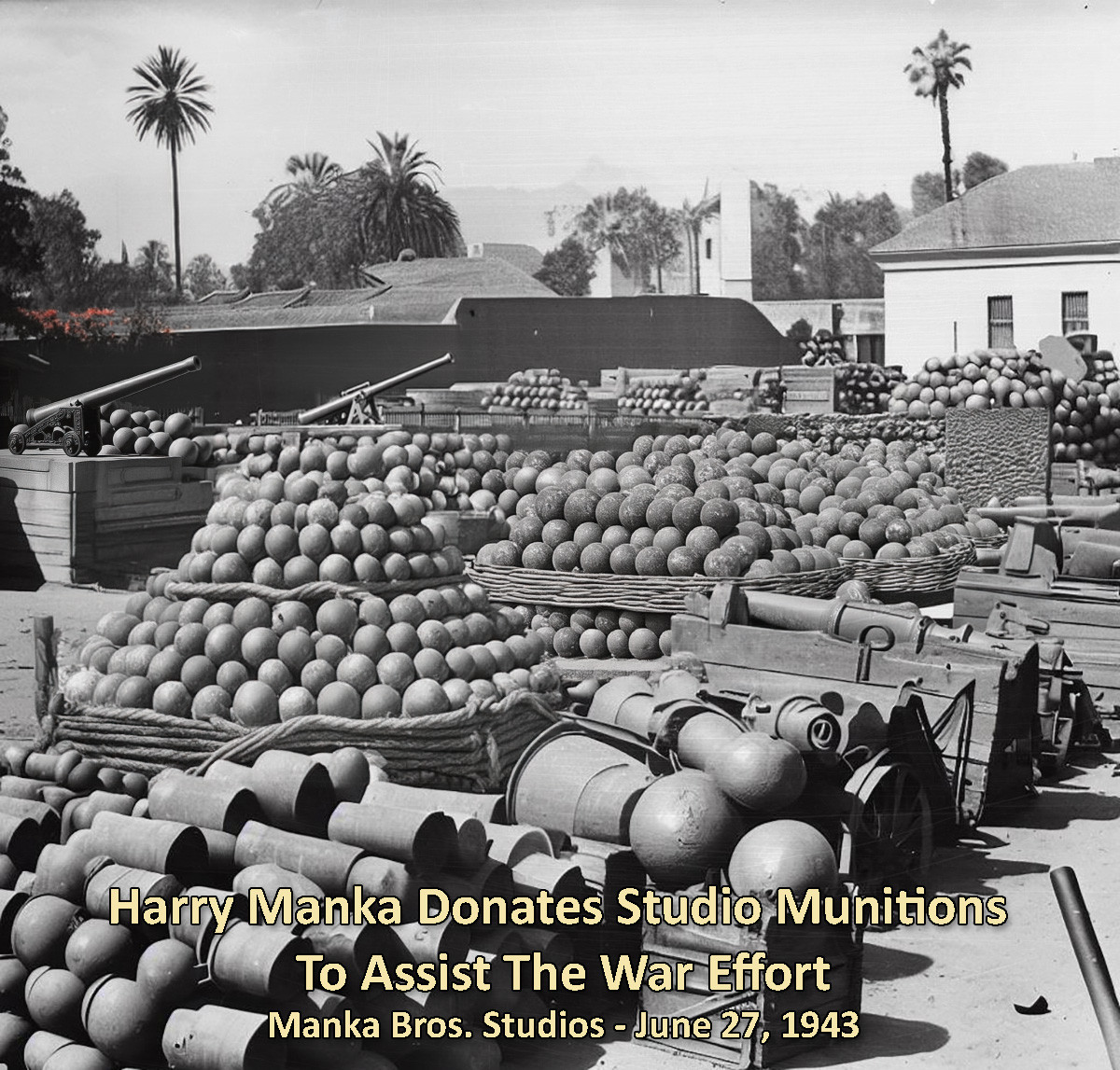 Photo of the munitions stockpile at Manka Bros. Studios - June 27, 1943