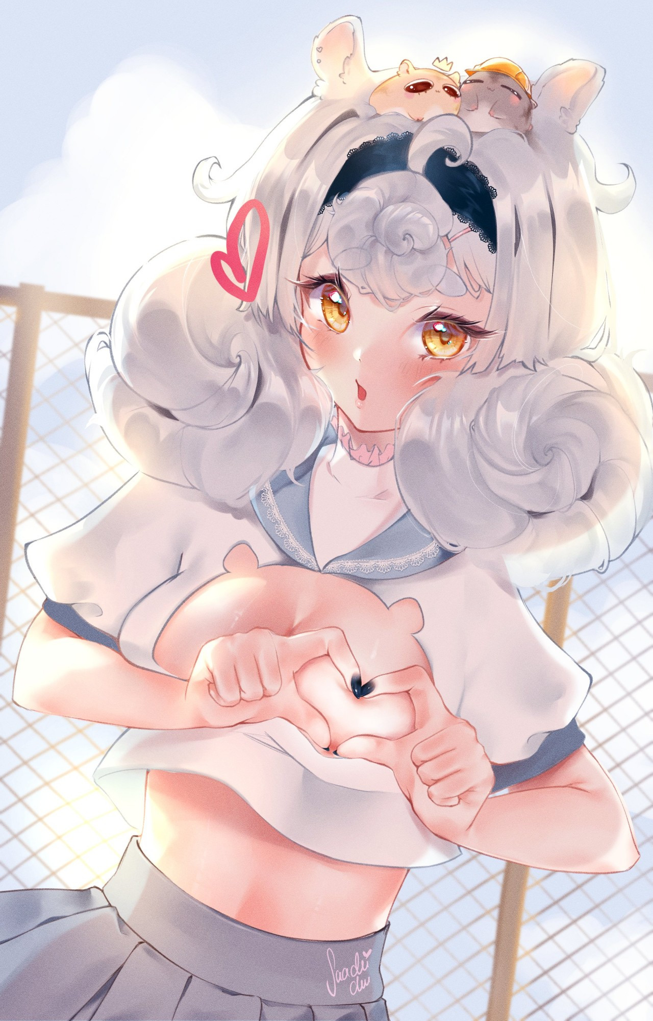 Art of a Hamster Kemonomimi girl in a seifuku