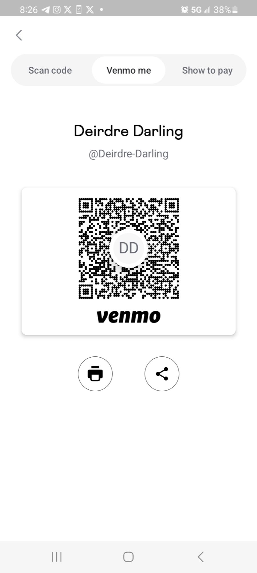 Venmo screenshot for @Deirdre-Darling