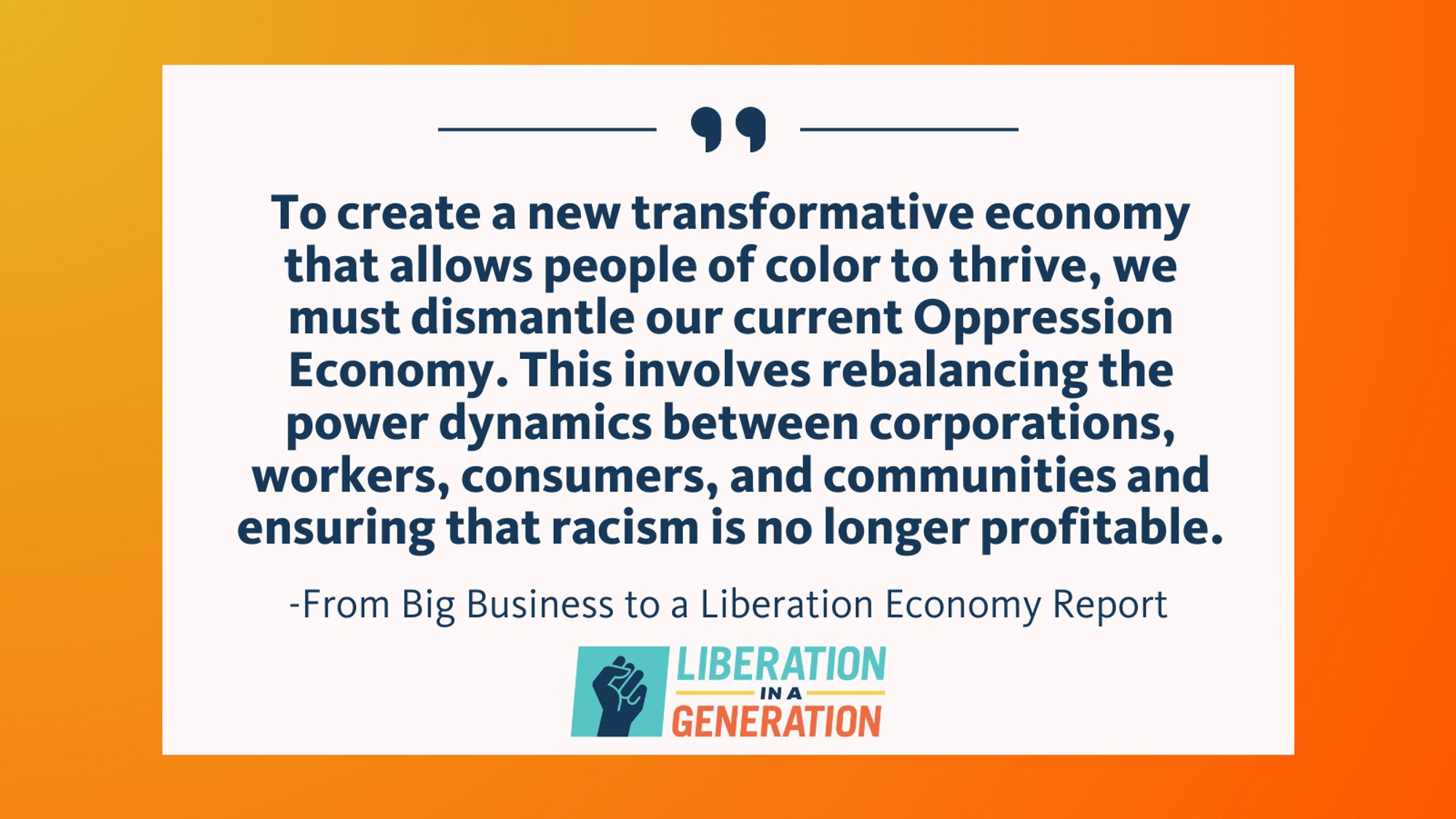 Dismantling the Oppression Economy means rebalancing power dynamics between corporations, workers, consumers & communities.