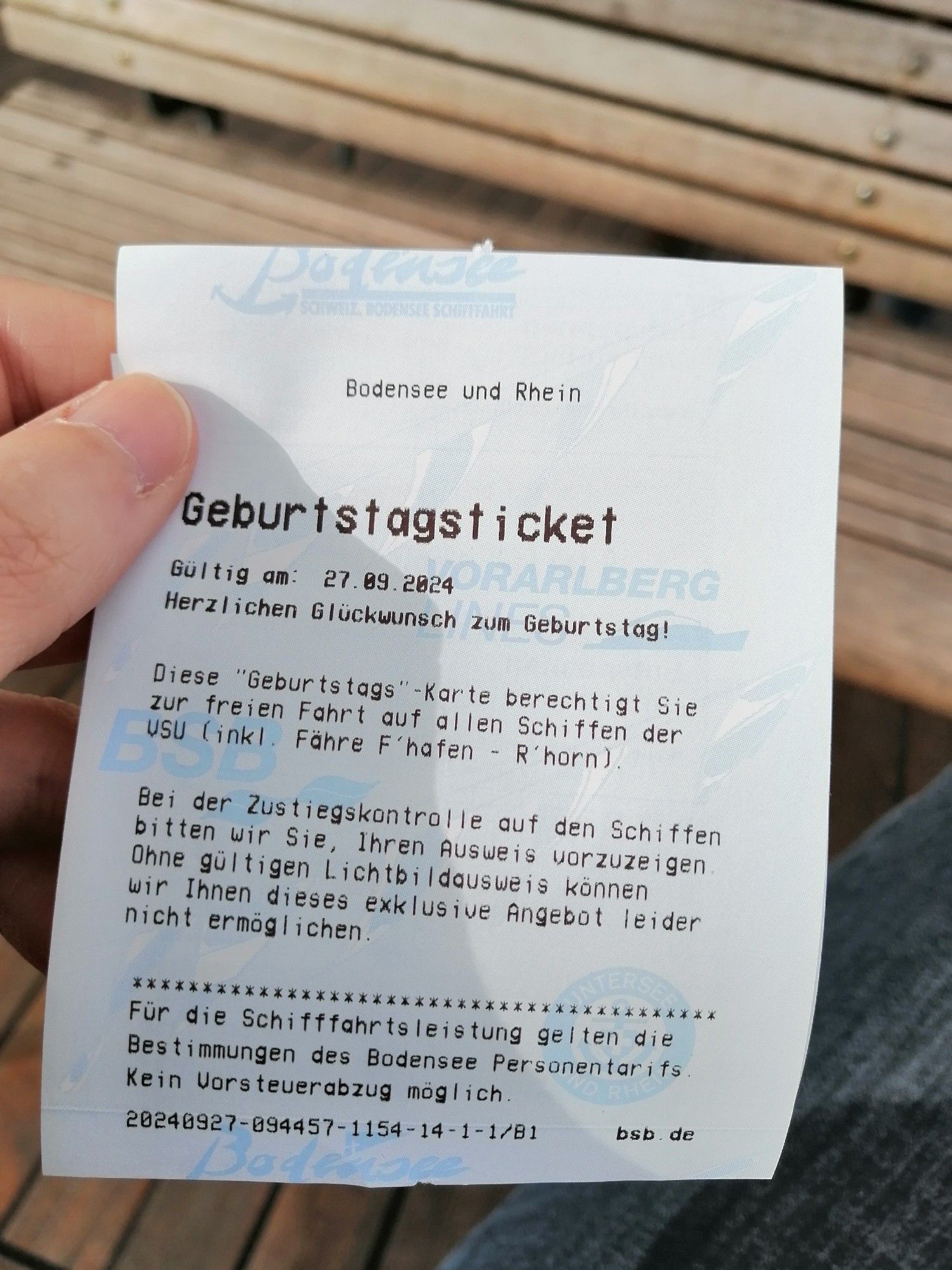 Geburtstagsticket für freie Fahrt auf allen Schiffen der VSU auf dem Bodensee