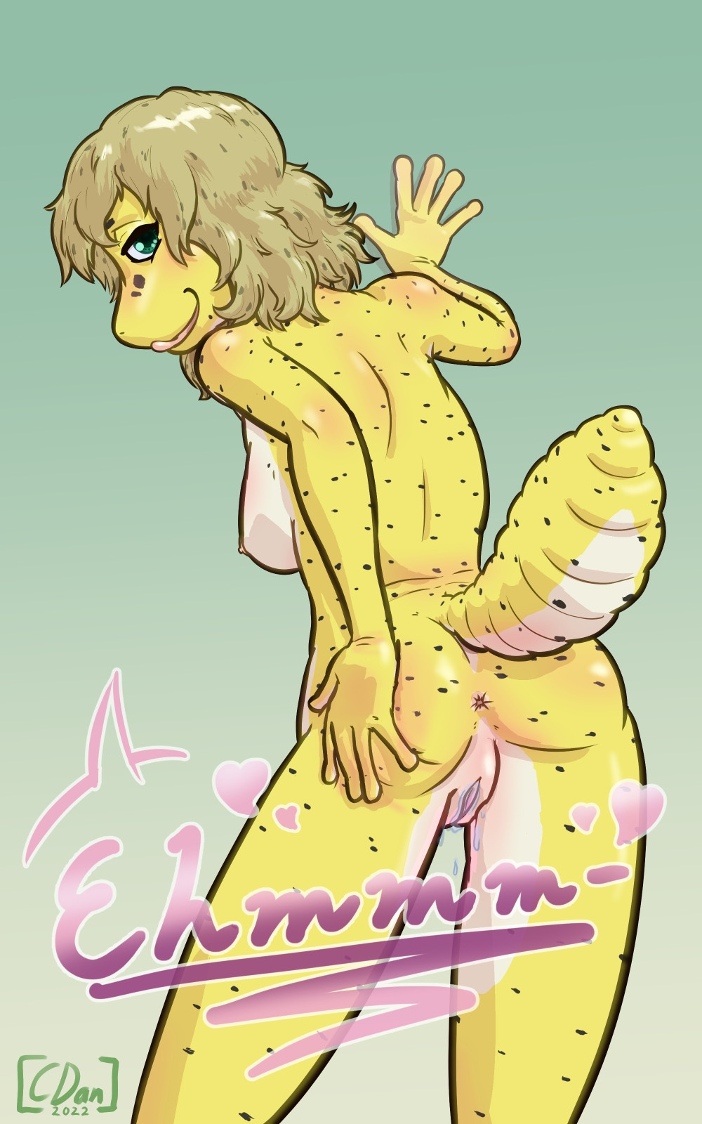 Naked leopard gecko girl presenting.