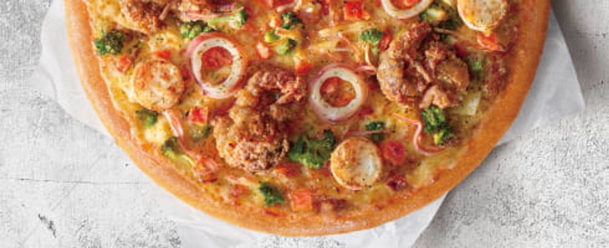 Scallop and soft-shell crab pizza.