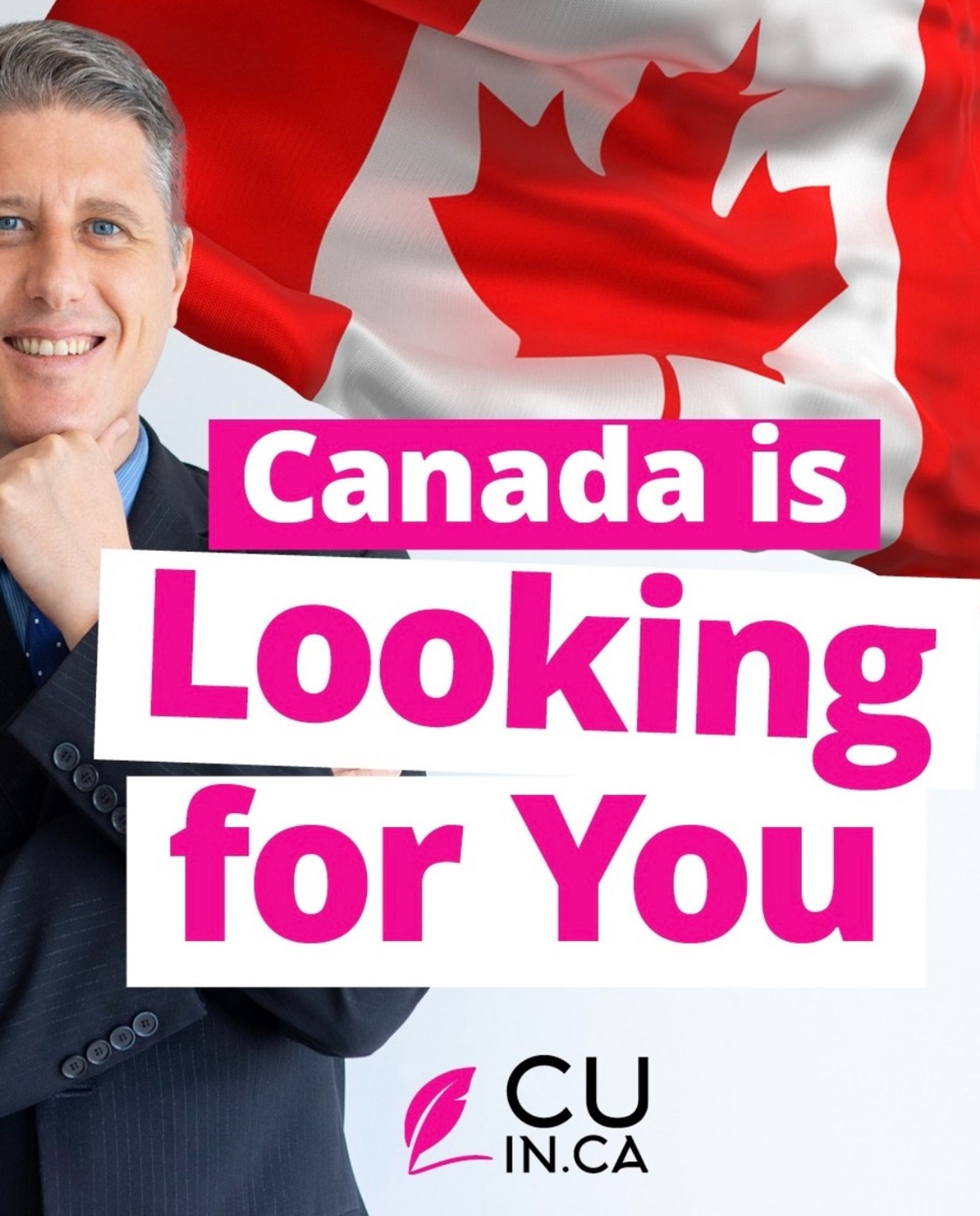 An instagram ad with the slogan "Canada is Looking for You" recruiting people to work in Canada.