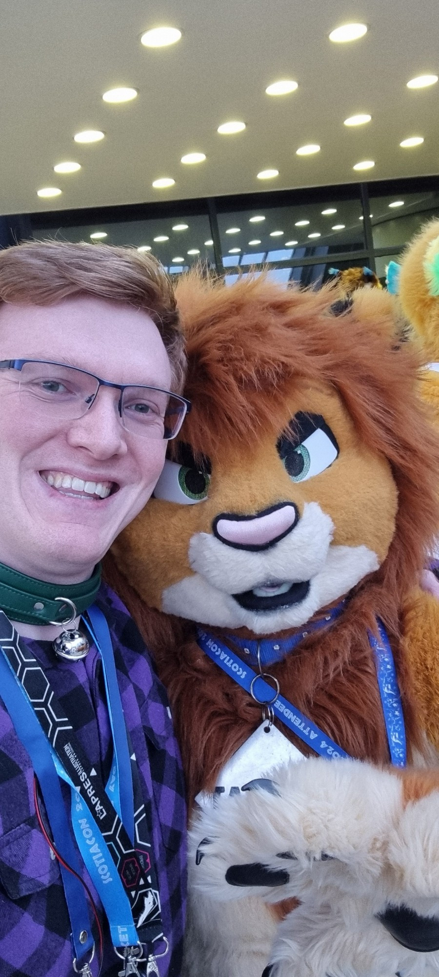 A selfie of Link and Tamari the Lion