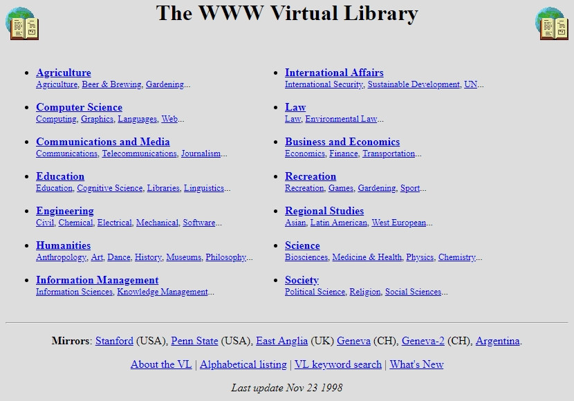 The WWW Virtual Library